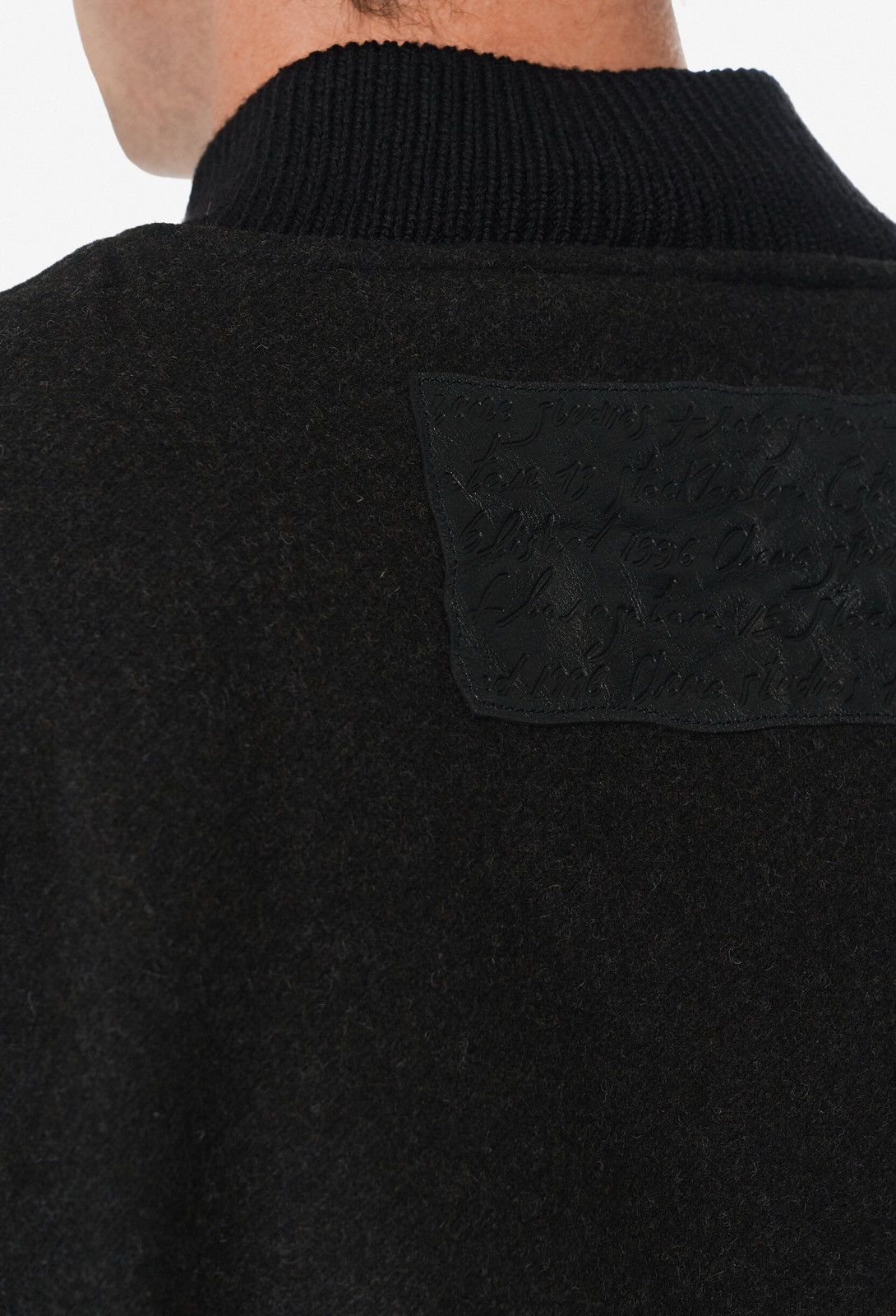 Acne Studios Last Acne Studios Black Wool Leather Trimmed Twill Bomber Size US L / EU 52-54 / 3 - 3 Thumbnail