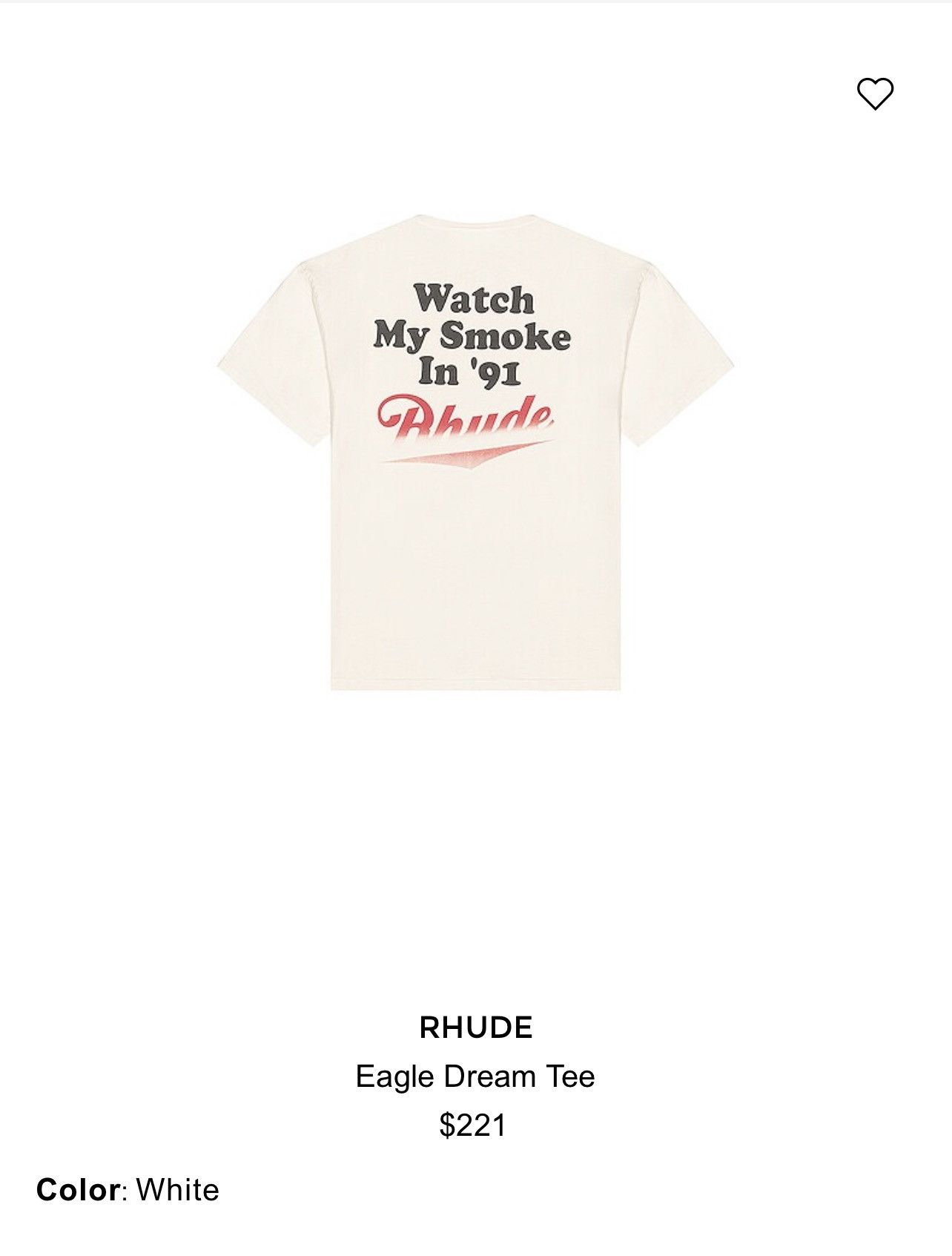 Rhude RHUDE EAGLE DREAM T-SHIRT Size US M / EU 48-50 / 2 - 4 Thumbnail