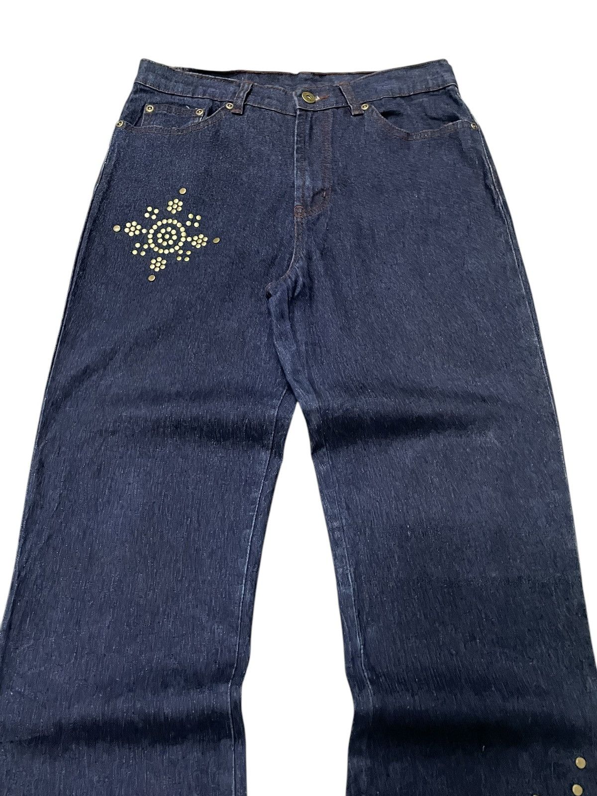Japanese Brand × Tornado Mart Tornado Mart Wanabe Style Studded Rivet Flare Denim Jeans Size US 30 / EU 46 - 9 Thumbnail