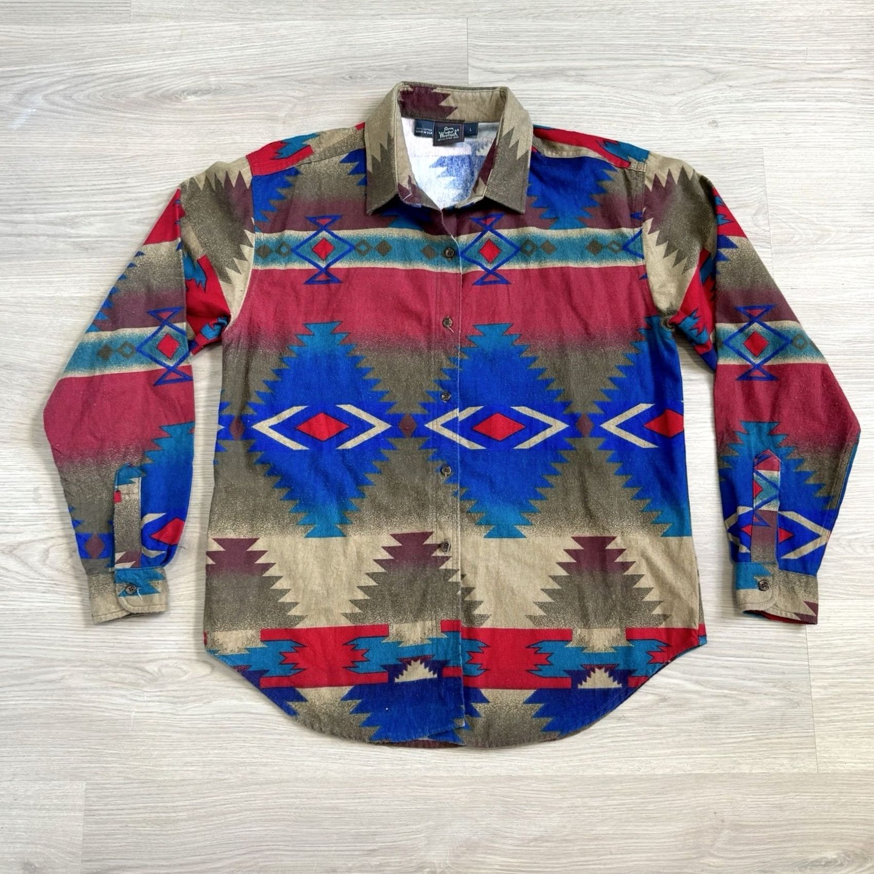 Vintage VINTAGE Woolrich Shirt L Aztec 90s Navajo Made In USA Button Size Size US L / EU 52-54 / 3 - 2 Thumbnail
