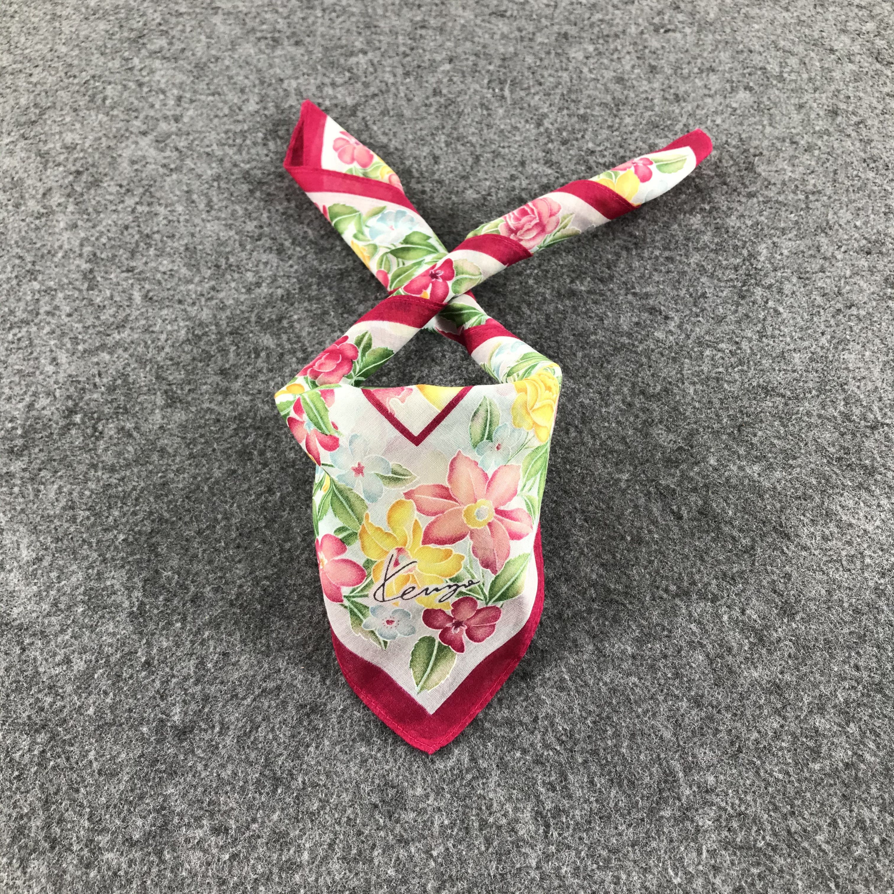 Kenzo × Vintage Kenzo Floral Handkerchief Neckerchief Bandana H162 Size ONE SIZE - 2 Thumbnail