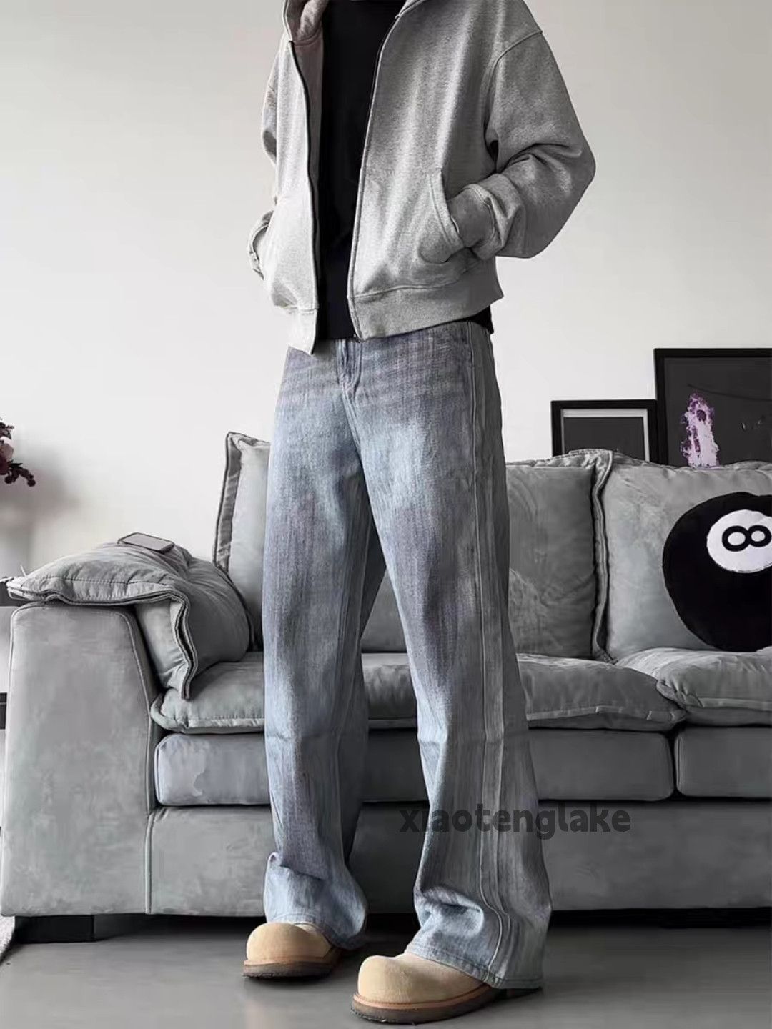 Jean × Vintage Utility washed faded loose baggy paint grunge jeans Size US 32 / EU 48 - 4 Thumbnail