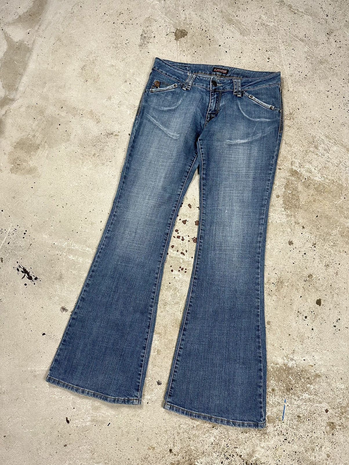 If Six Was Nine × Le Grande Bleu (L.G.B.) × Vintage Vintage Y2K Flare Wide Legs Baggy Denim Pants Size US 30 / EU 46 - 9 Thumbnail