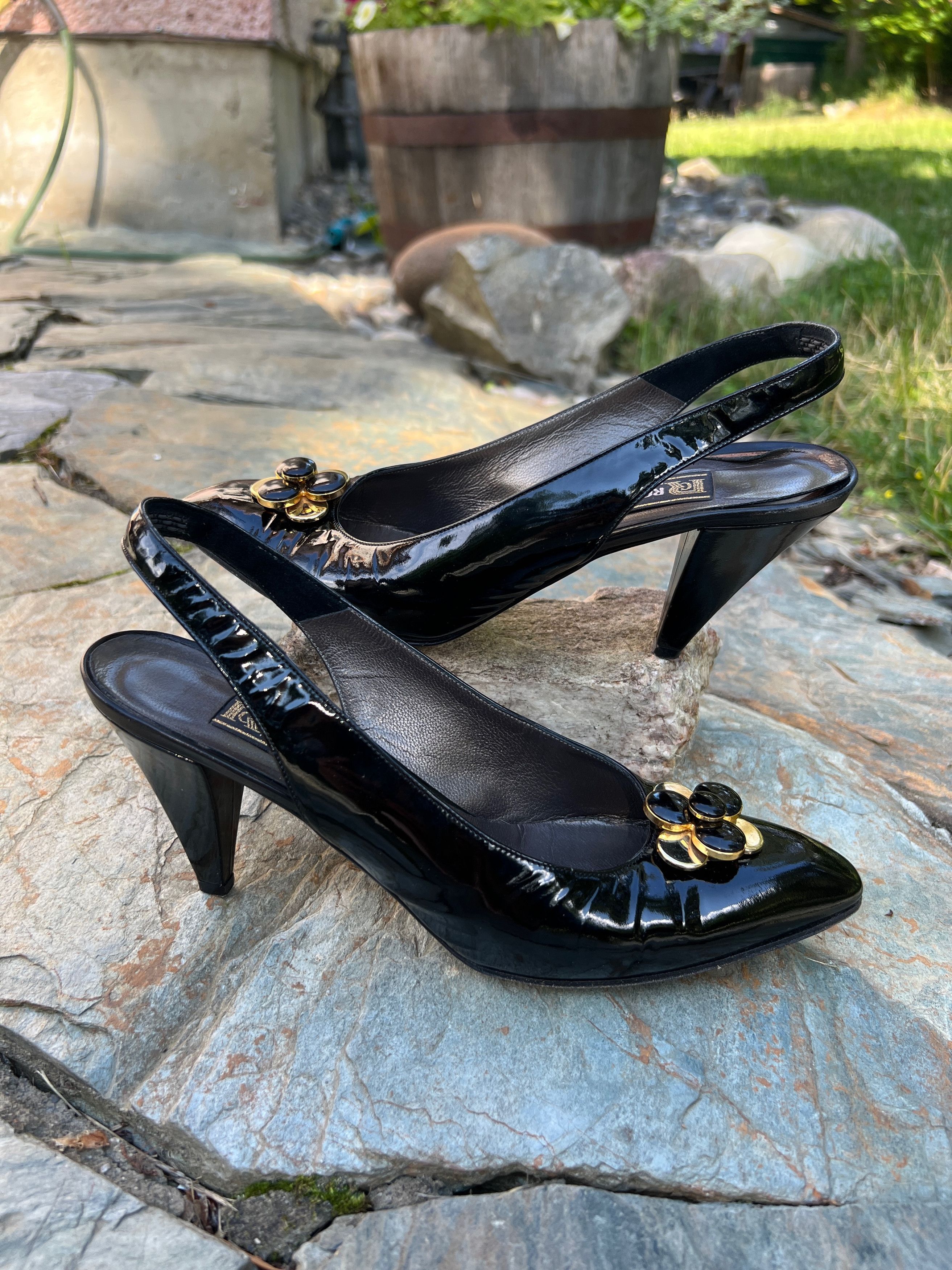 Other Vintage 70s Sling Back Heels Size US 7.5 / IT 37.5 - 8 Thumbnail