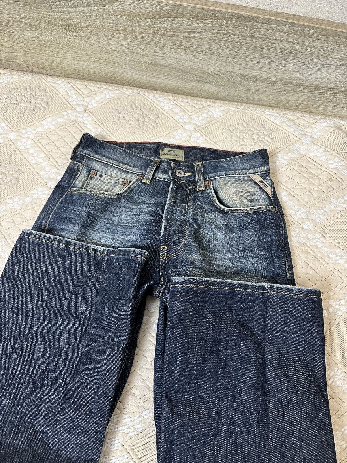 Jack & Jones 🔥 Jack & Jones Distressed Blue Wash Flared Denim Jeans Pants Size US 29 - 6 Thumbnail