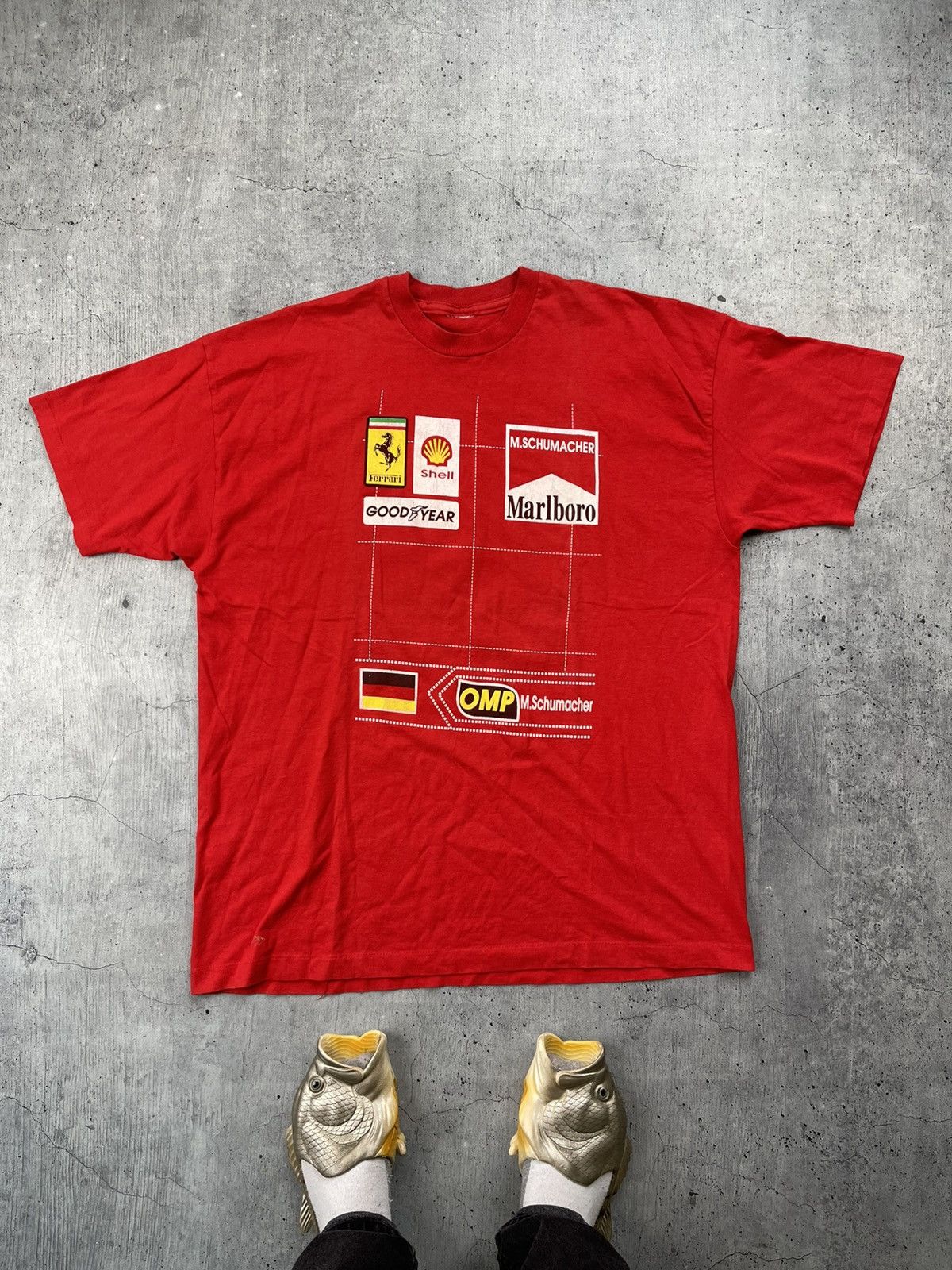 Ferrari × Marlboro × Vintage Vintage Michael Schumacher Ferrari Marlboro Racing T-Shirt Size US XXL / EU 58 / 5 - 1 Thumbnail