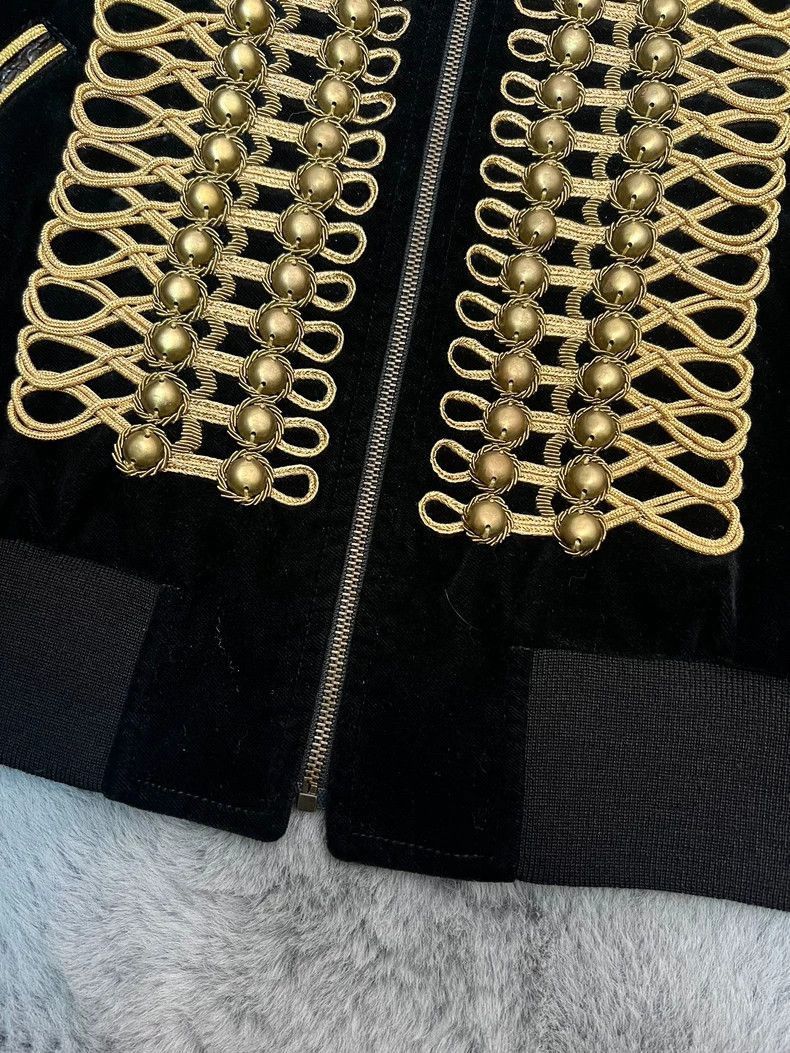 Saint Laurent Paris Saint Laurent Velvet Jacket with Gold Detail-2507 Size US M / EU 48-50 / 2 - 5 Thumbnail