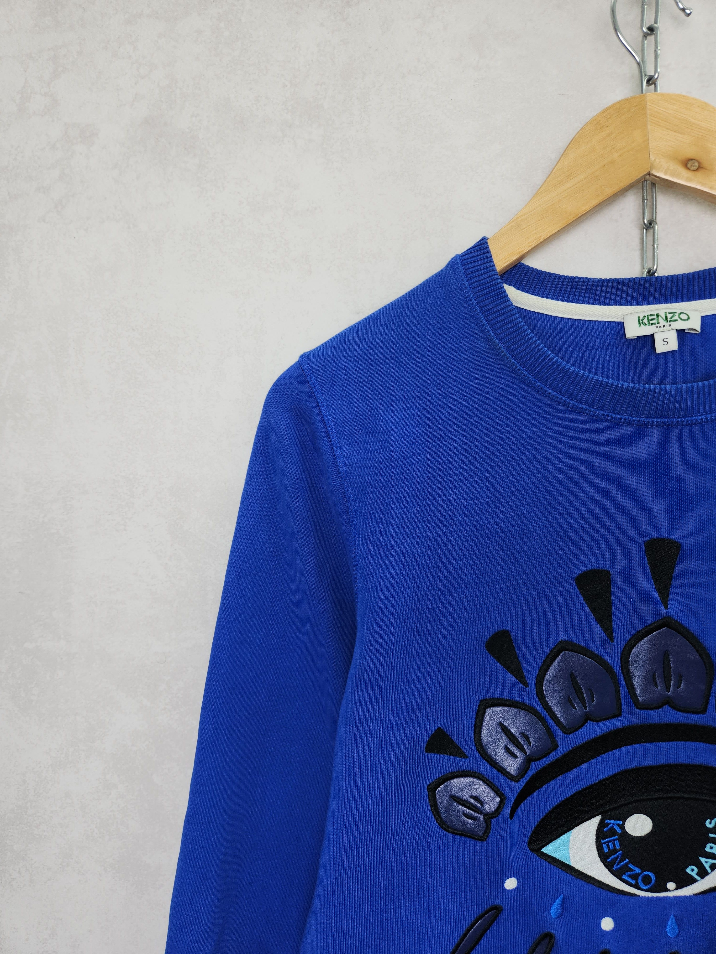 Kenzo Kenzo Blue Eye Embroidered cotton Crew Neck sweatshirt Size S / US 4 / IT 40 - 5 Thumbnail