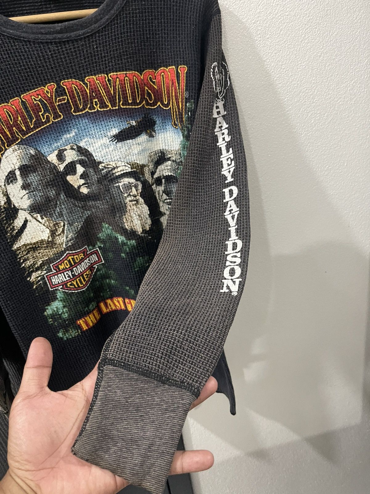 Harley Davidson Vintage Harley Davidson Longsleeve Distressed Knit Size US S / EU 44-46 / 1 - 10 Thumbnail