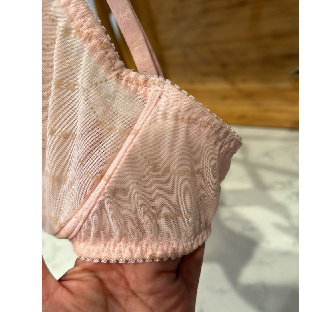 Other Savage x Fenty flocked logo pink sheer wire bra size 36D Size ONE SIZE - 4 Thumbnail