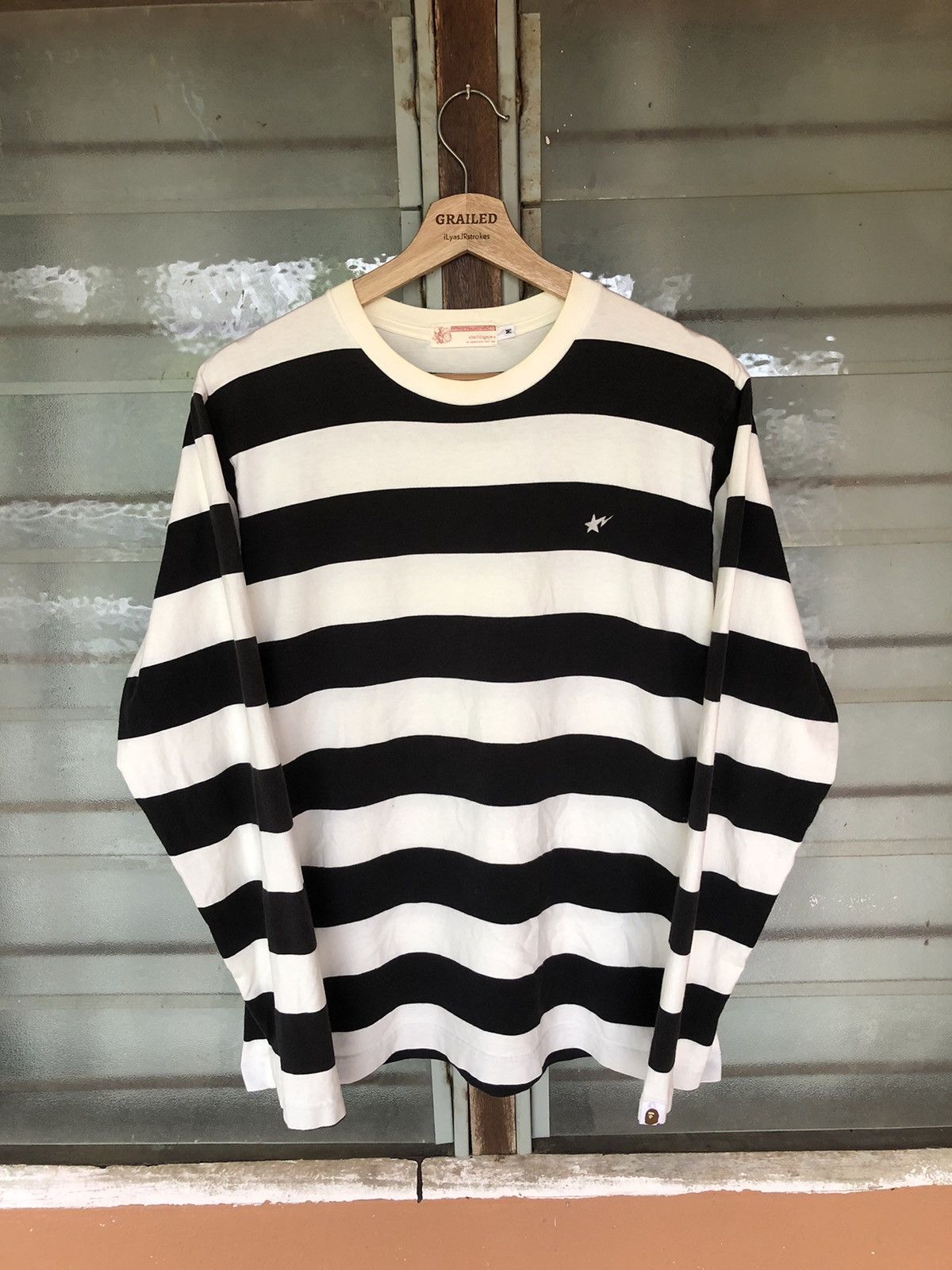 Vintage Bathing Ape With General Ape Striped Long Sleeve