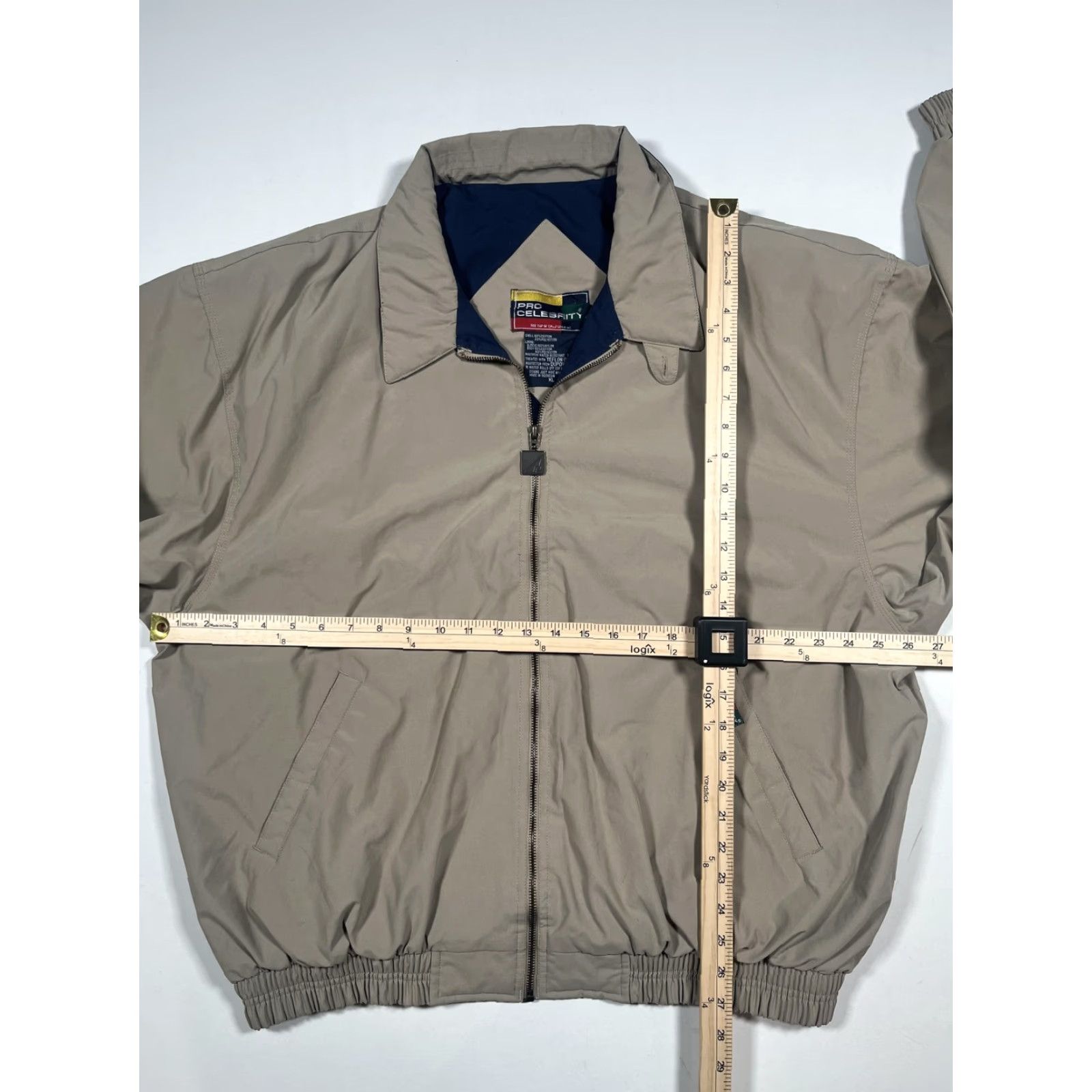 Vintage Pro Celebrity Jacket Mens XL Beige Bomber Full Zip Water Resistant Lined Casual Size US XL / EU 56 / 4 - 4 Thumbnail