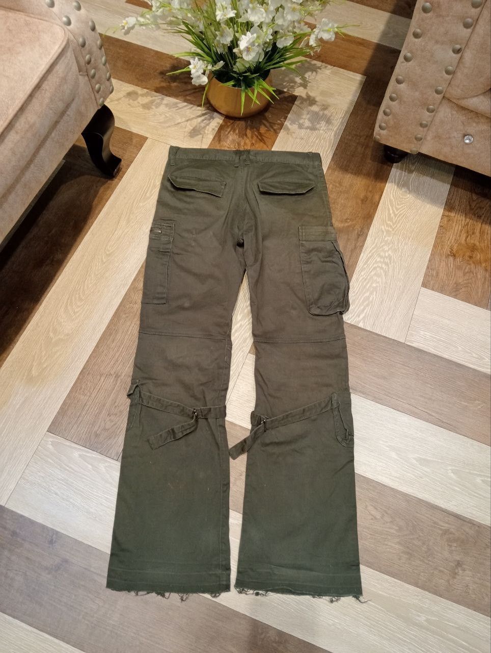 semanticdesign SEMANTIC DESIGN FADED GREEN BANDAGE PANTS Size US 31 - 7 Thumbnail