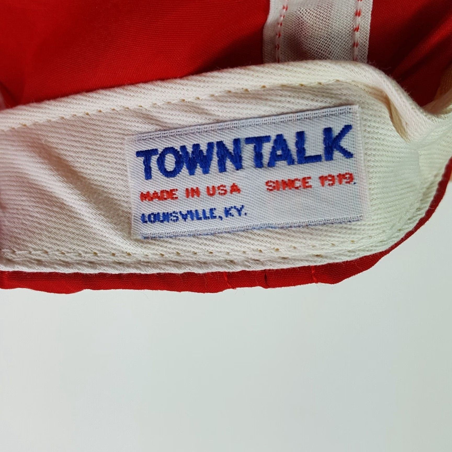 Vintage VINTAGE Town Talk Red Trucker Hat USA Made Adjustable Strap Unconstructed Cap Size ONE SIZE - 8 Thumbnail