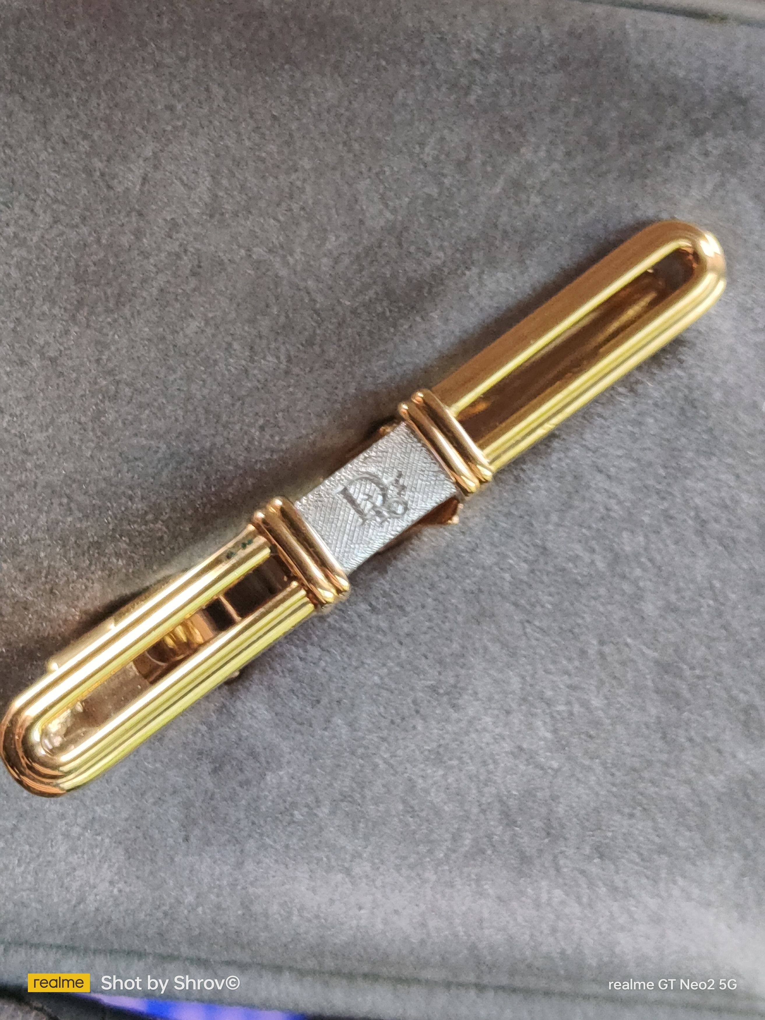 Dior Christian Dior Tie Pin Dior Logo Vintage Gold x Silver Size ONE SIZE - 7 Thumbnail