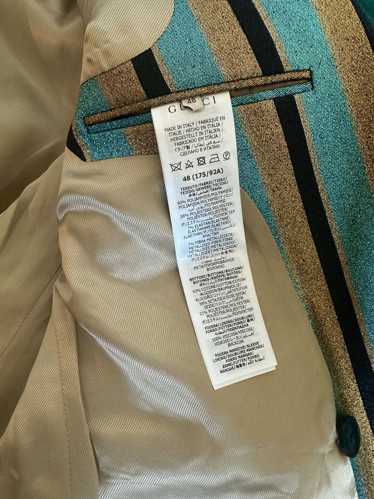 Gucci Gucci Metallic stripe suit jacket and trousers 48 Size 48R - 4 Thumbnail