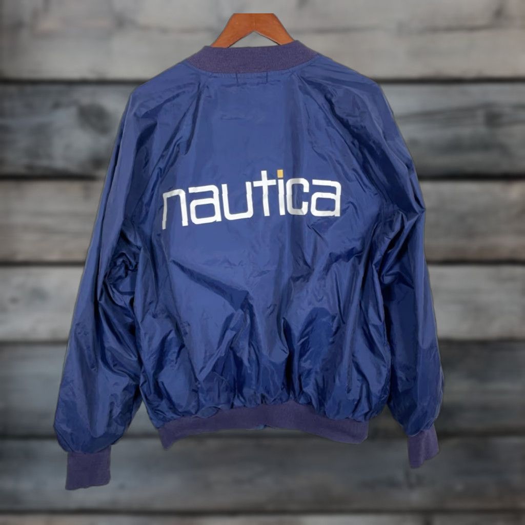 Nautica VINTAGE Nautica Windbreaker Jacket Adult One Size Dark Blue Zip Up Lined Lightweight Mens One Size Blue Nautica Windbreaker 90s Retro/Nautical Theme Size US M / EU 48-50 / 2 - 1 Thumbnail
