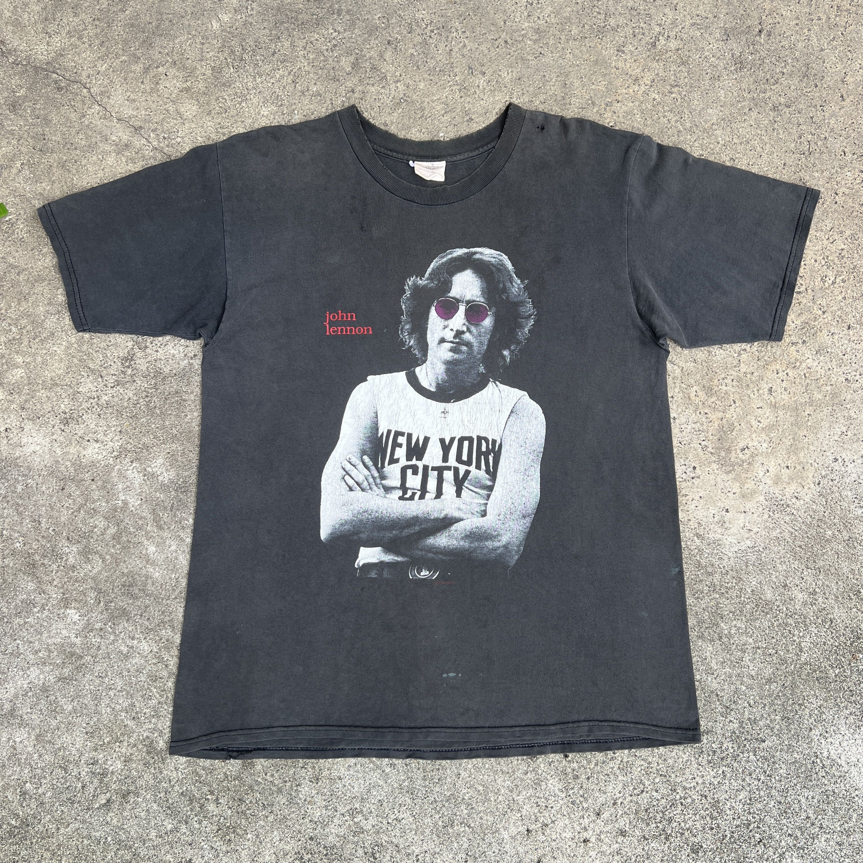 Band Tees Vintage 90s John Lennon The Beatles Promo Tee Faded Yoko Ono Size US L / EU 52-54 / 3 - 3 Thumbnail