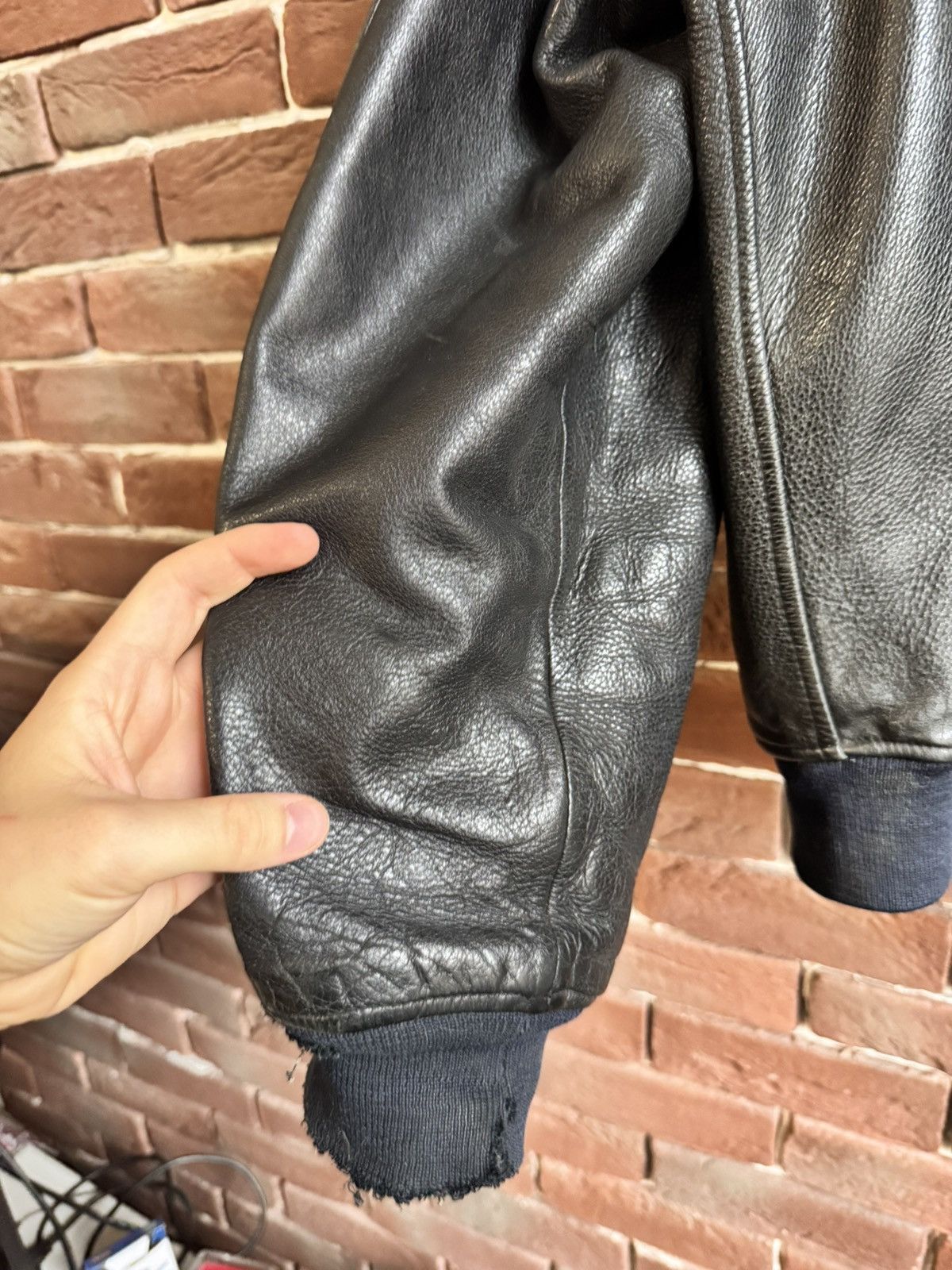 Thunderdome Rare 90s Thunderdome Leather Bomber Jacket Gabber Hardcore Size US XL / EU 56 / 4 - 17 Thumbnail