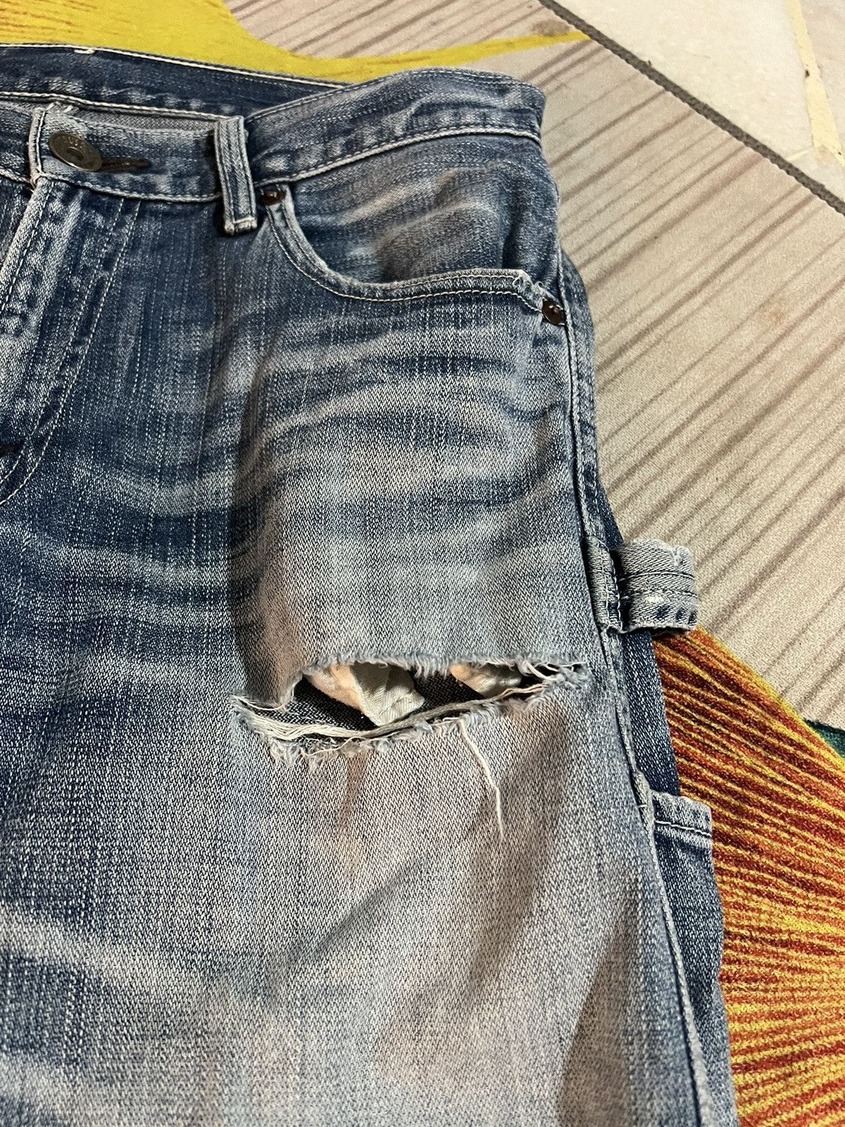 Levi's × Levi's Vintage Clothing Vintage Levis 503 Distressed Short Jeans Size US 30 / EU 46 - 4 Thumbnail