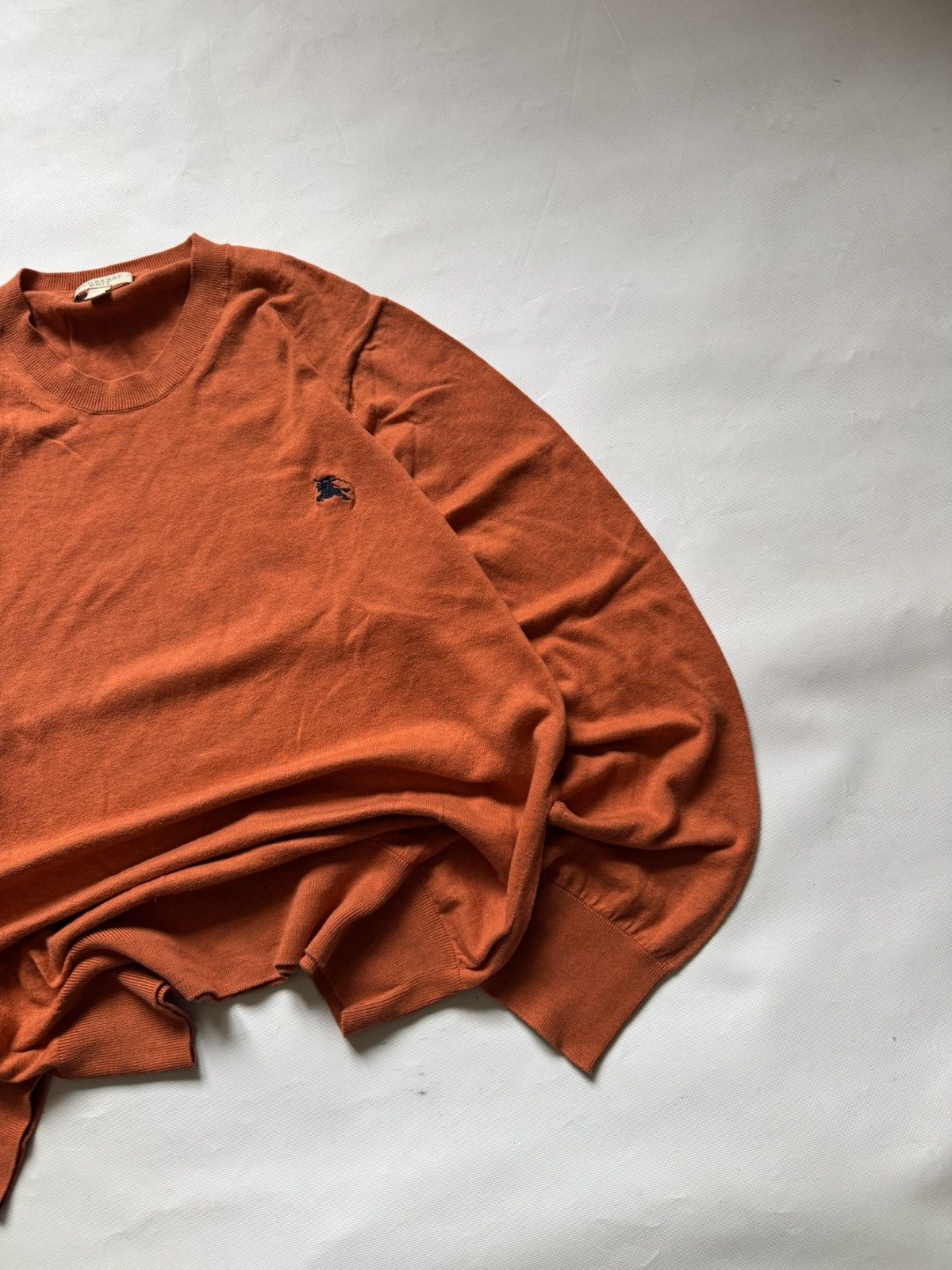 Burberry Vintage Burberry Embroidered Knight Logo Wool Sweater - Rust Size US L / EU 52-54 / 3 - 2 Thumbnail