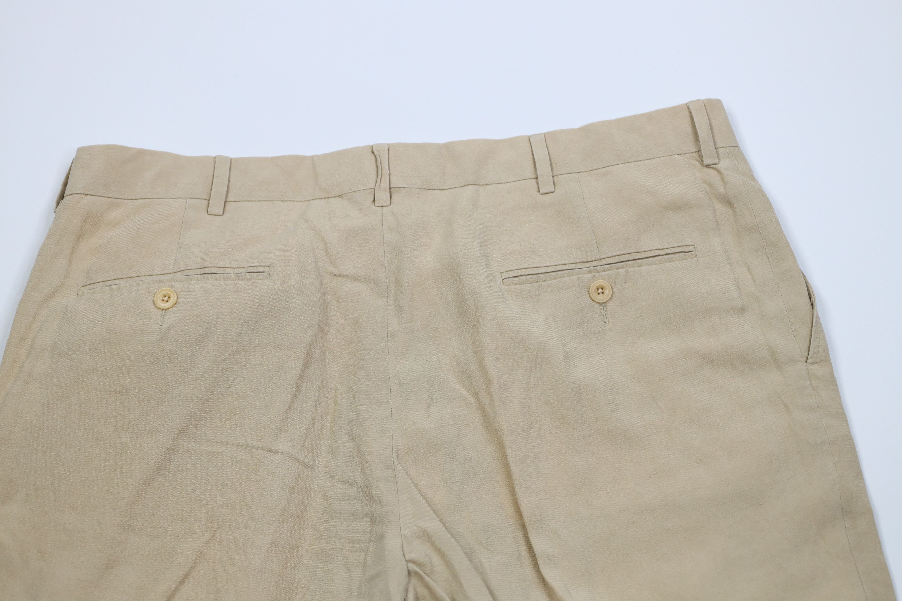 Ralph Lauren Vintage 90s Ralph Lauren Linen Wide Leg Chino Pants Beige Size US 36 / EU 52 - 11 Thumbnail