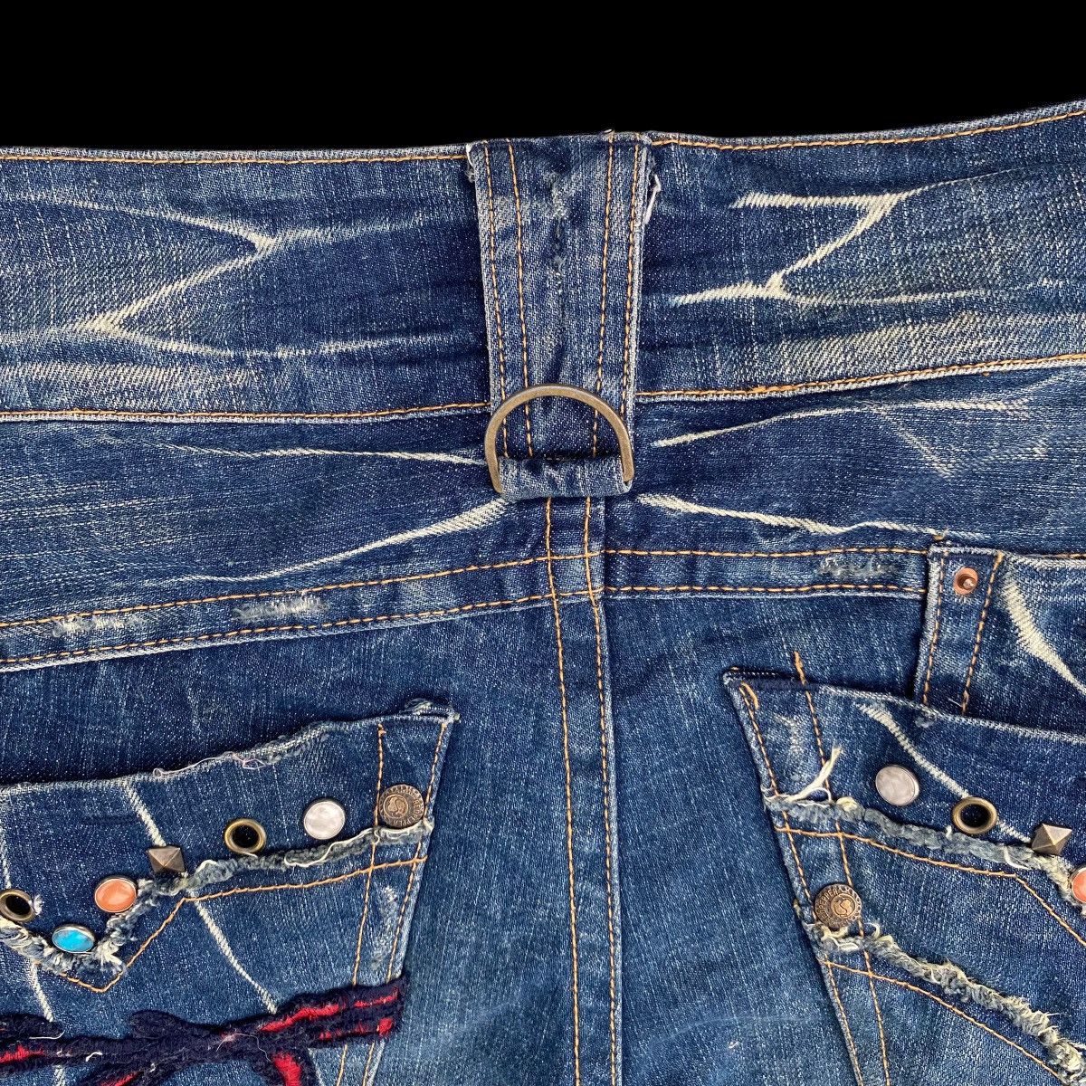 Japanese Brand × Vintage Lightning⚡️Red pepper Rooted Denim Jeans Size US 35 - 13 Thumbnail