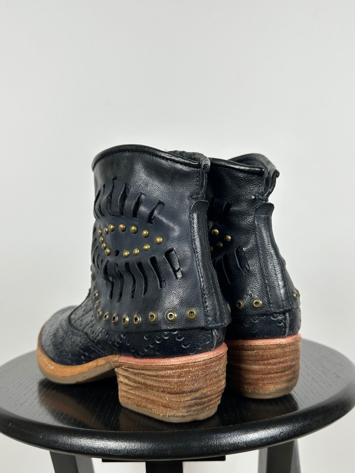 A.S.98 A.S.98. Airstep Leather Ankle Biker Studded Boots Size US 8 / IT 38 - 6 Thumbnail