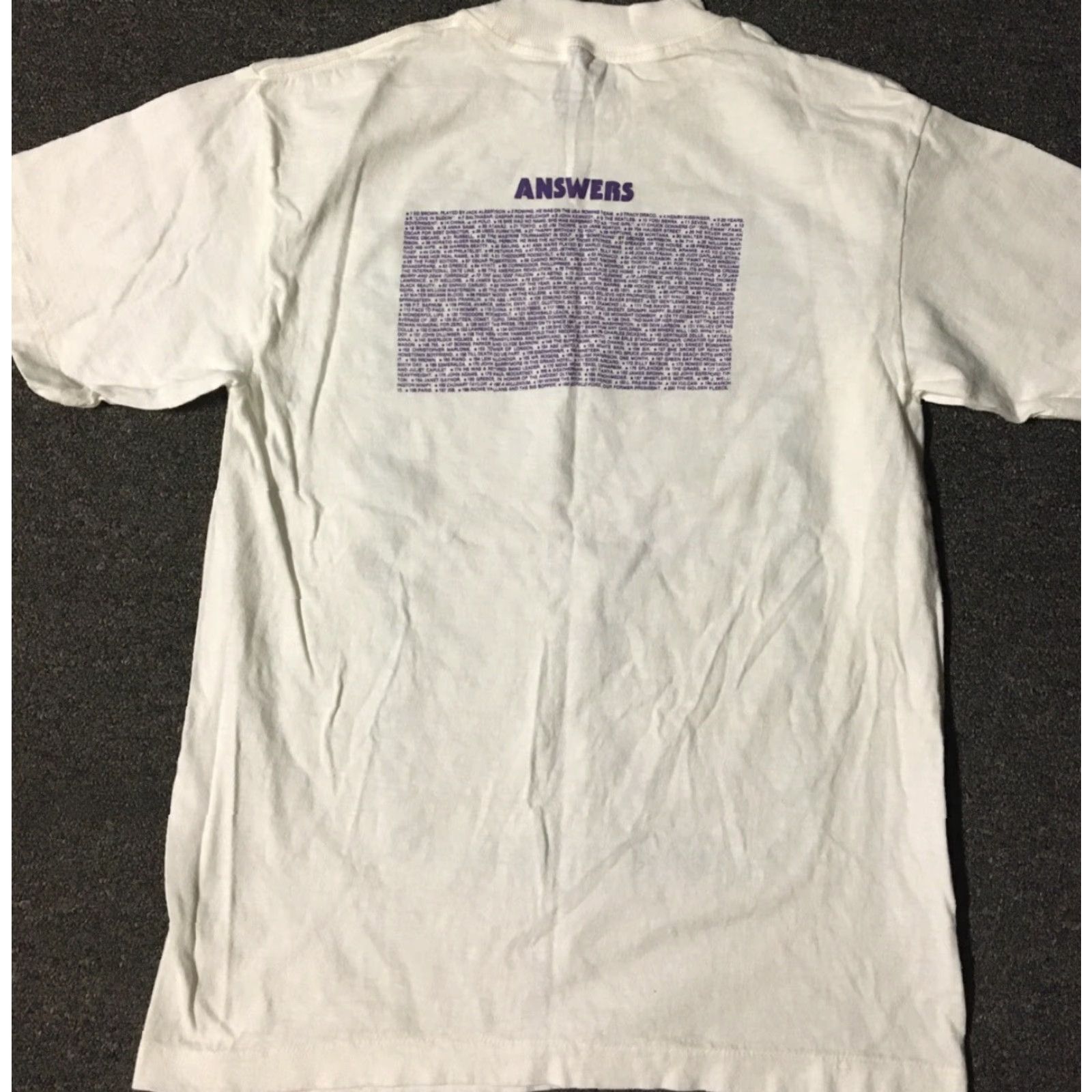 Anvil Vtg 80s Trivia Shirt S Single Stitch USA Pop Culture Funny TV Movie Jeopardy 70s Size US S / EU 44-46 / 1 - 2 Thumbnail