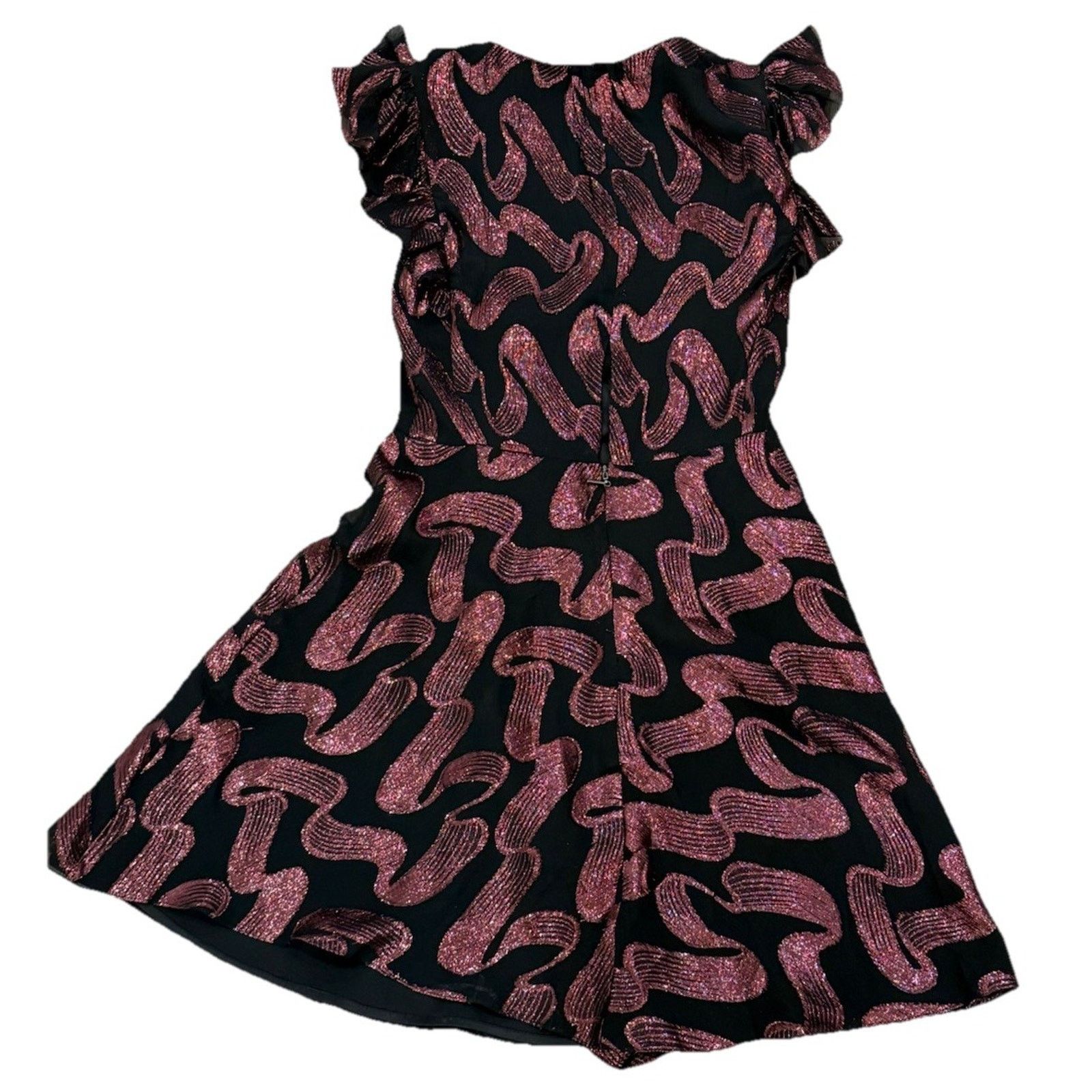 Rebecca Taylor Rebecca Taylor Lurex Jacquard Ruffle Wrap Dress $595 NWT Size XS / US 0-2 / IT 36-38 - 3 Thumbnail
