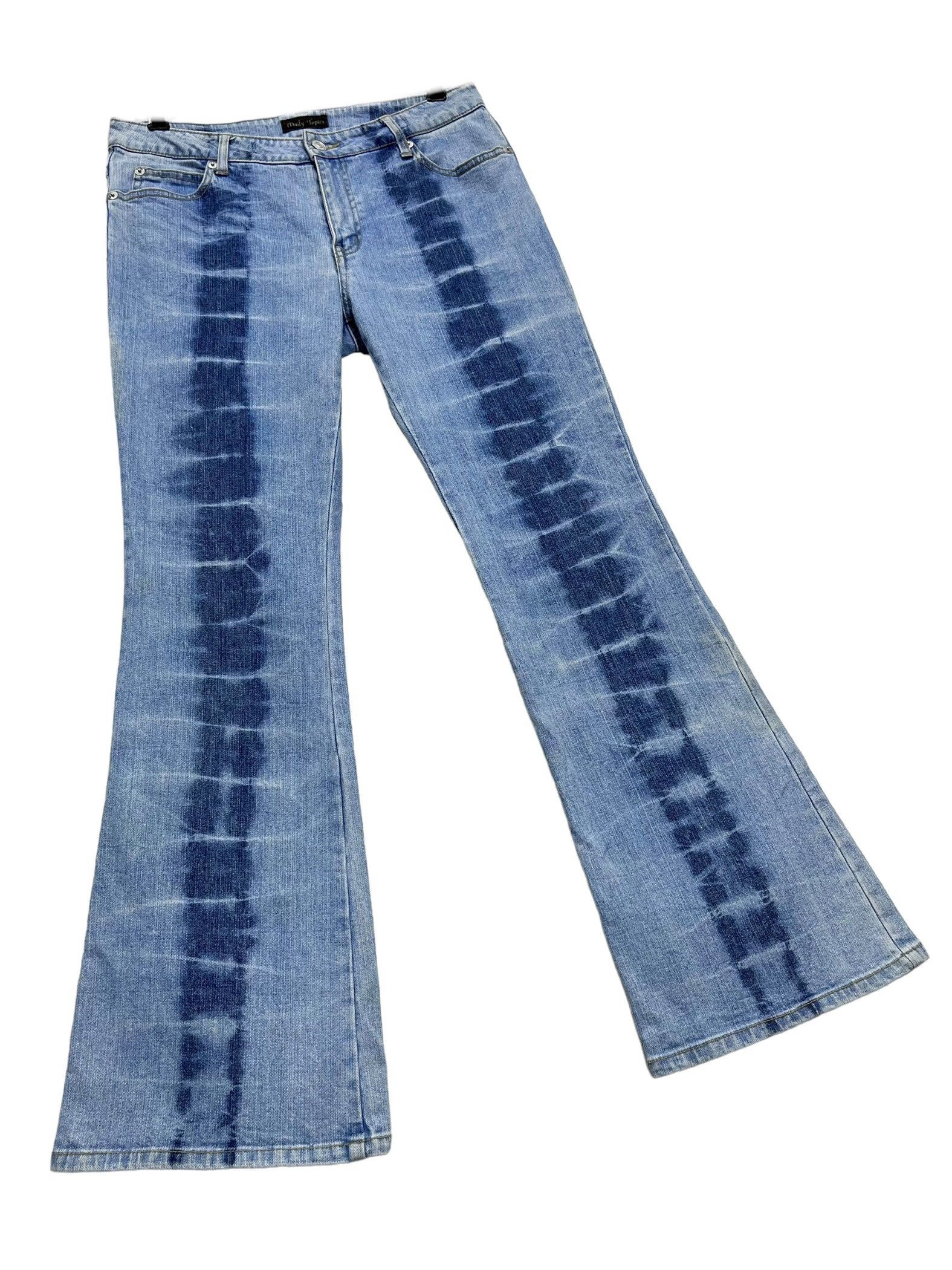 Japanese Brand 🔥DAILYTOPICS Art Spine Tattoo Design Stretch Flare Denim💥 Size 30" / US 8 / IT 44 - 1 Thumbnail