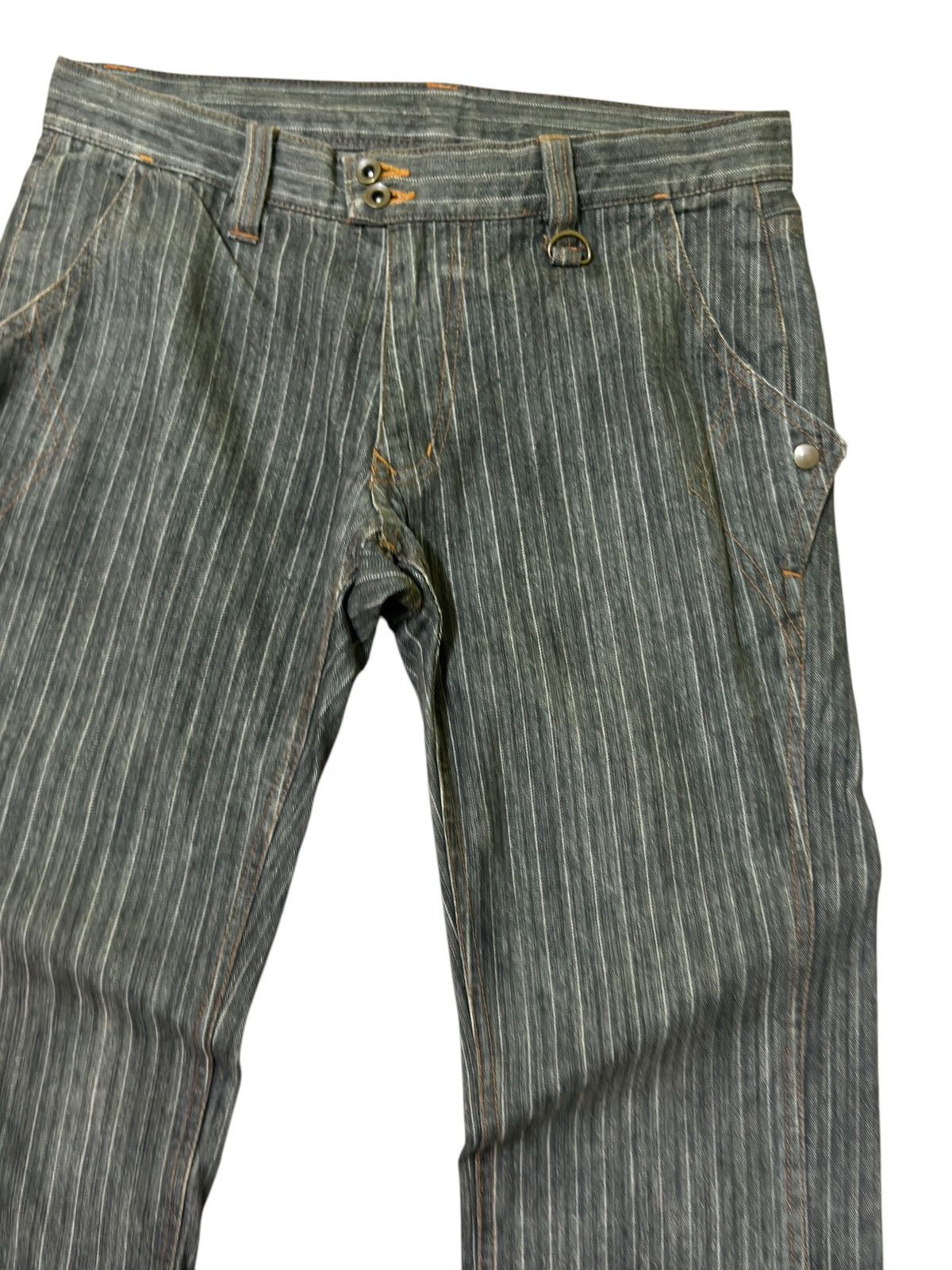 Hysteric Glamour × Nicole Club × Seditionaries Flared NICOLE CLUB Striped Leg Snap Button Pant Size US 30 / EU 46 - 5 Thumbnail