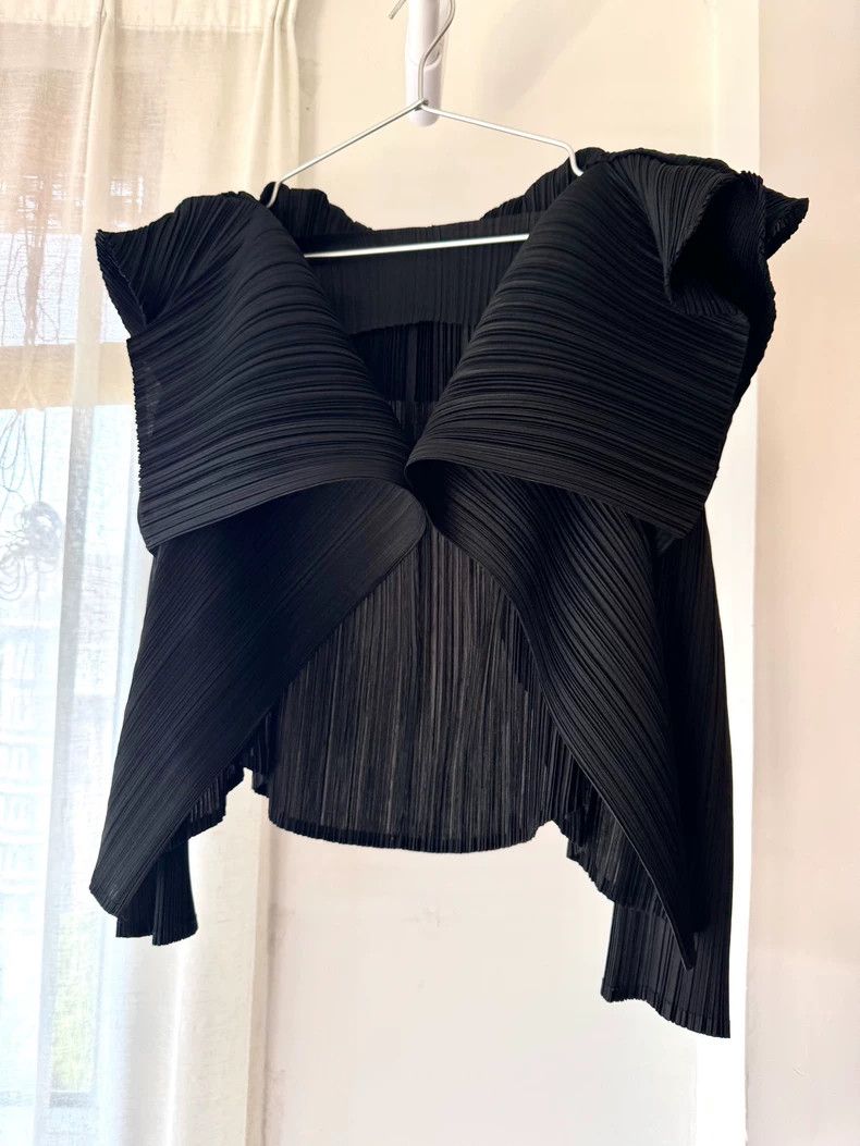 Issey Miyake issey miyake size:3 Kelp, butterfly collar, one-button top Size XXS / US 00 / IT 34 - 3 Thumbnail