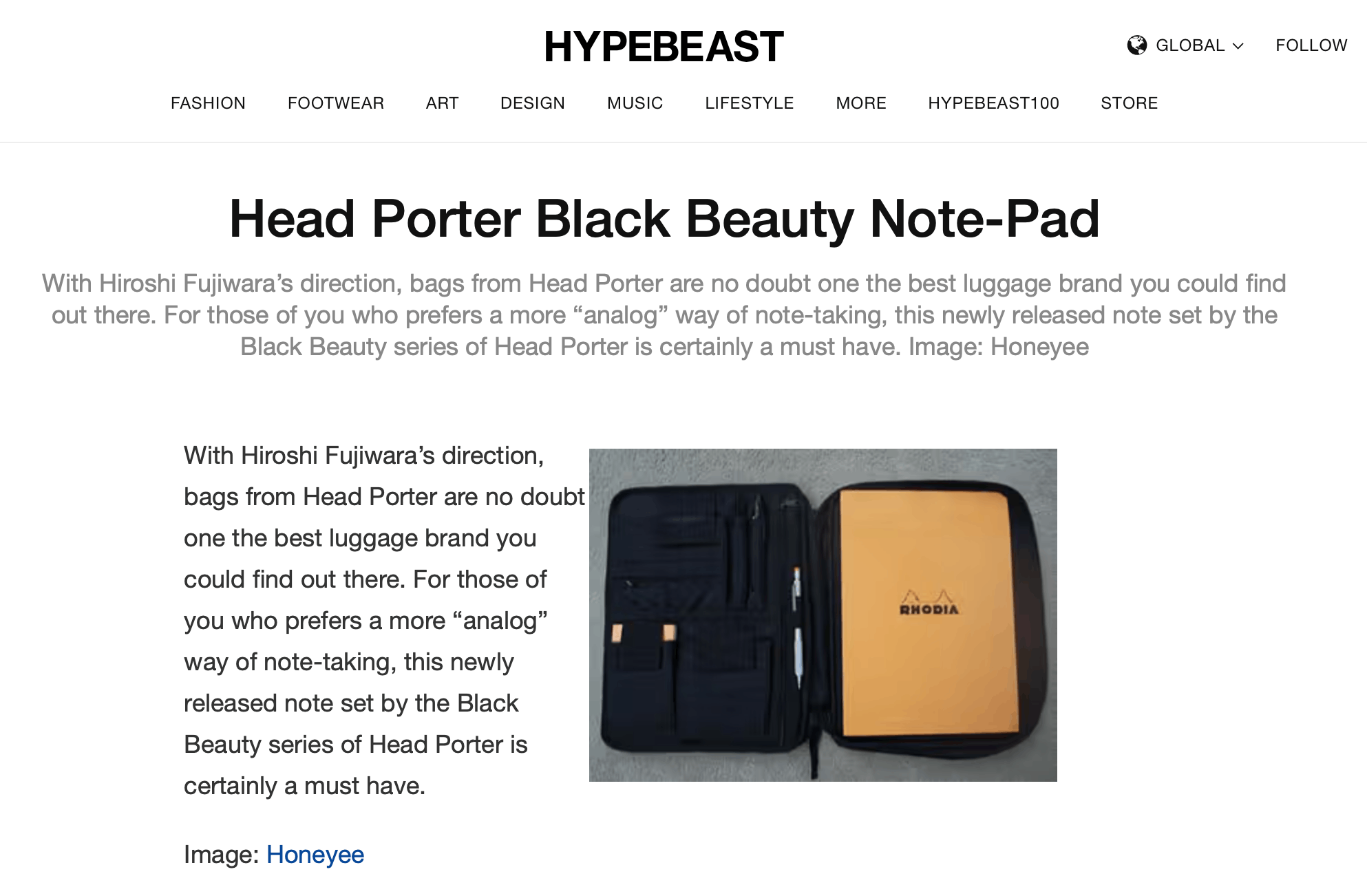 Head Porter Black Beauty Note-Pad Size ONE SIZE - 6 Thumbnail