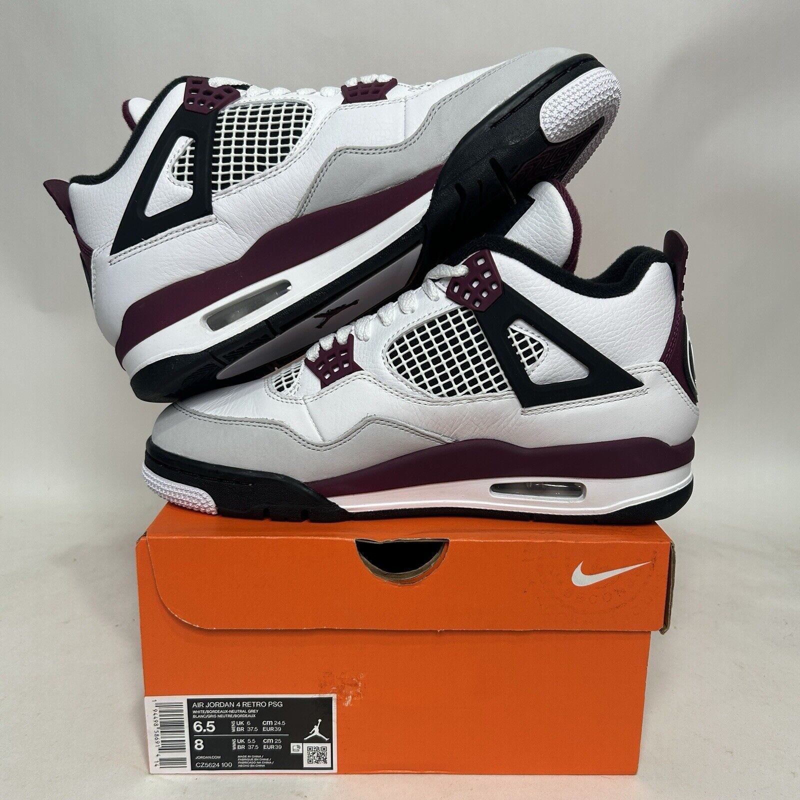 Jordan Brand Nike Air Jordan 4 Retro x Paris Saint-Germain “Bordeaux” Size US 8 / IT 38 - 3 Thumbnail