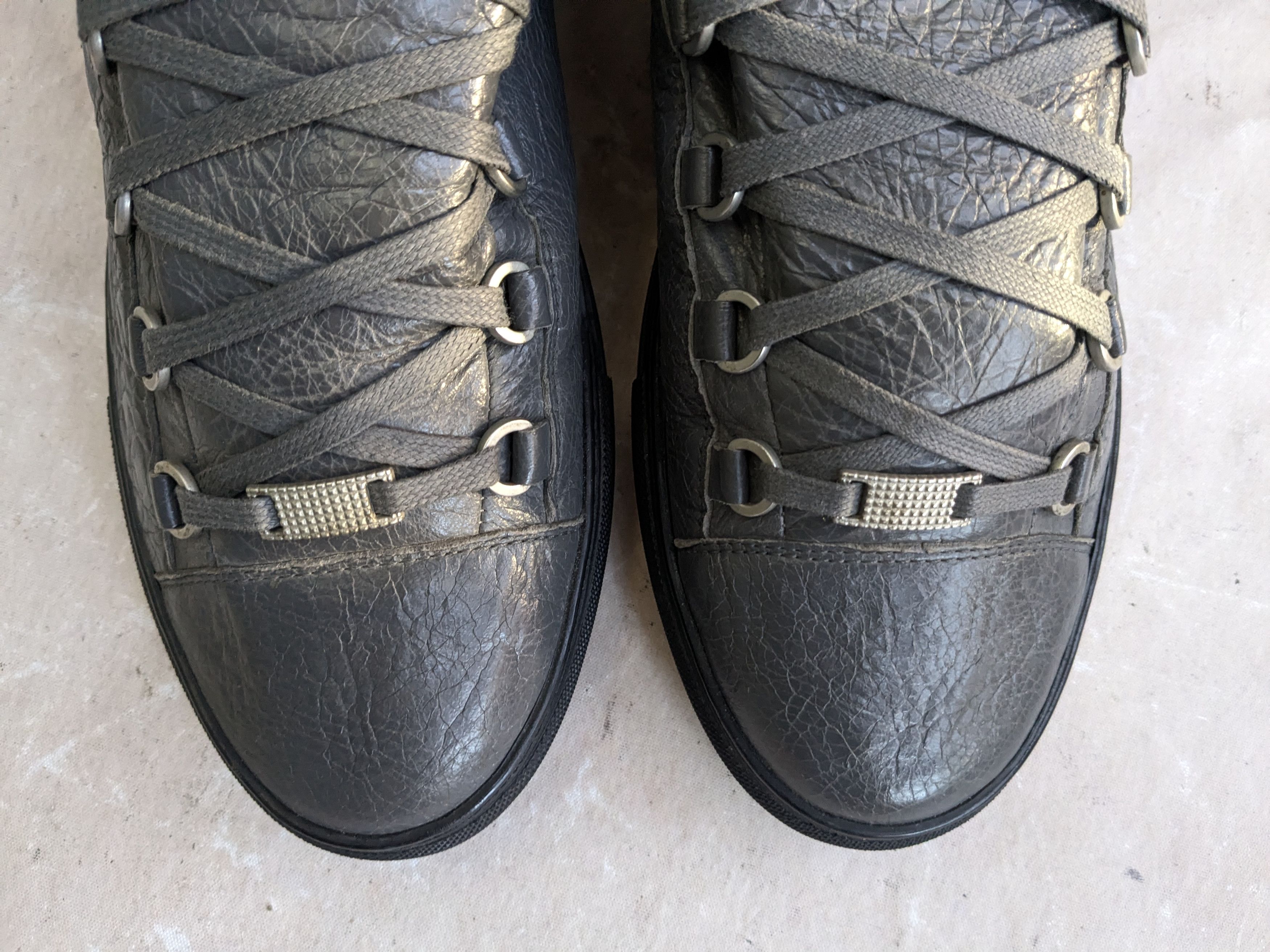 Balenciaga Balenciaga Arena Gray Black 12 High Tops Leather Size US 13 / EU 46 - 4 Thumbnail