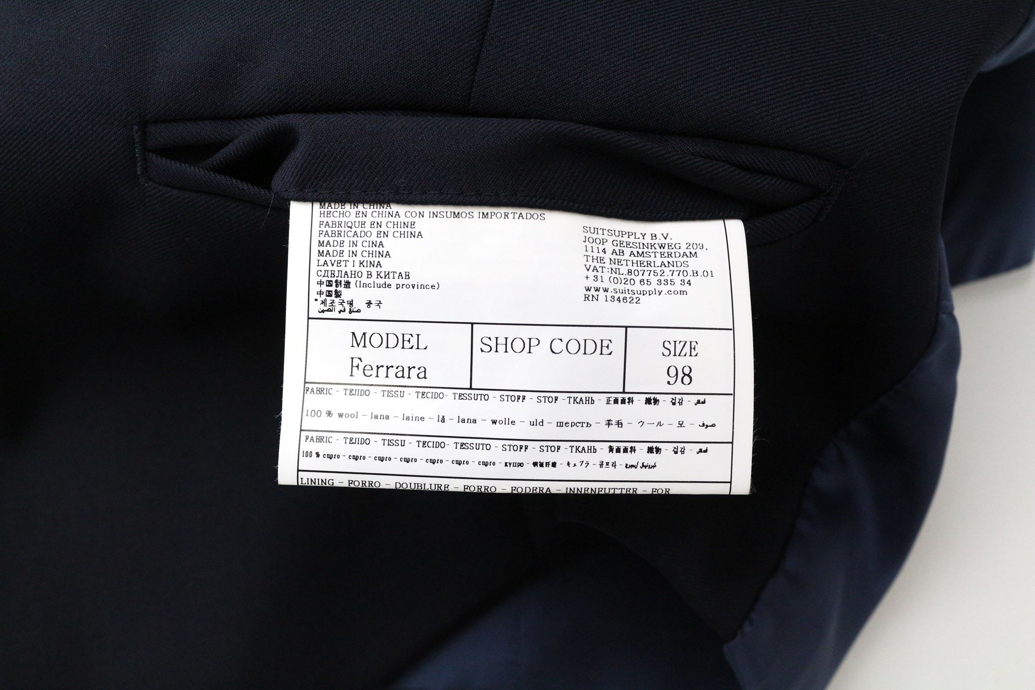Suitsupply FERRARA UK40L Navy Blue Wool Waistcoat 75555 Size 40L - 5 Thumbnail