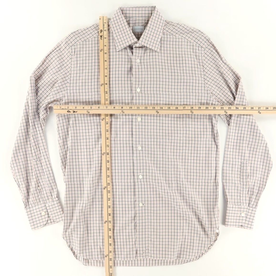 Ermenegildo Zegna VINTAGE Ermenegildo Zegna 41/16 Regular Fit Dress Cotton Gingham Long Sleeve Button Up Shirt Mens L Size 42R - 3 Thumbnail