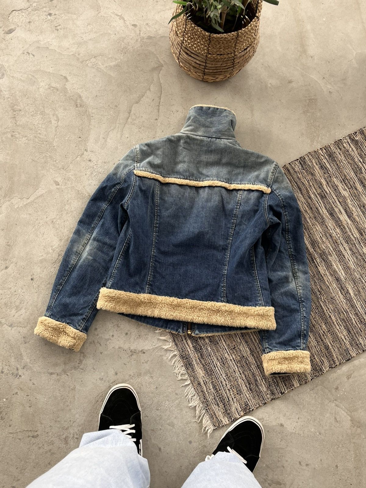 Levi's Vintage Levis Washed Denim Sherpa Bomber Jacket Avantgarde Size L / US 10 / IT 46 - 2 Thumbnail