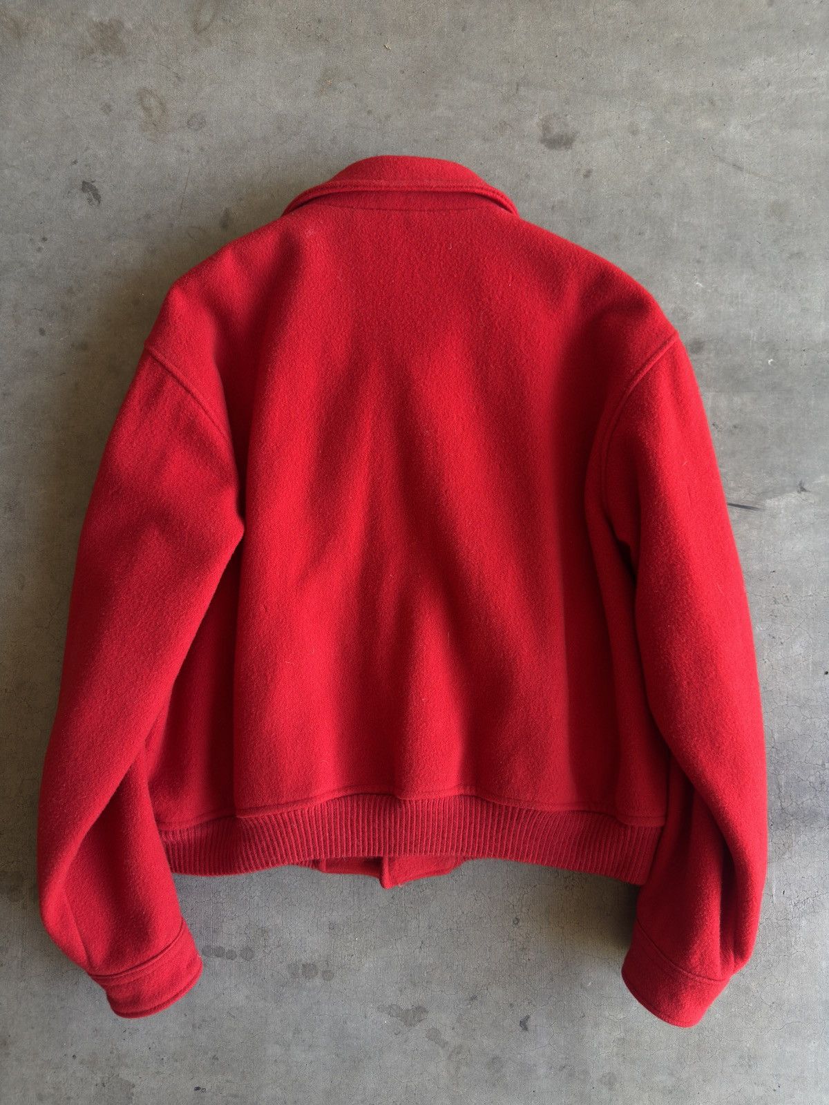 Polo Ralph Lauren Polo By Ralph Lauren 90's Red Melton Wool Bomber Size US XL / EU 56 / 4 - 9 Thumbnail