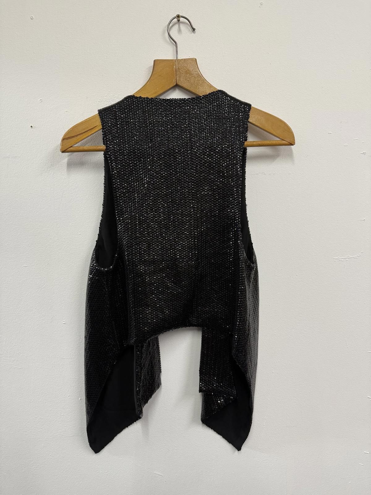Other Karen Millen Black Sequined Sleeveless Vest Size ONE SIZE - 2 Thumbnail