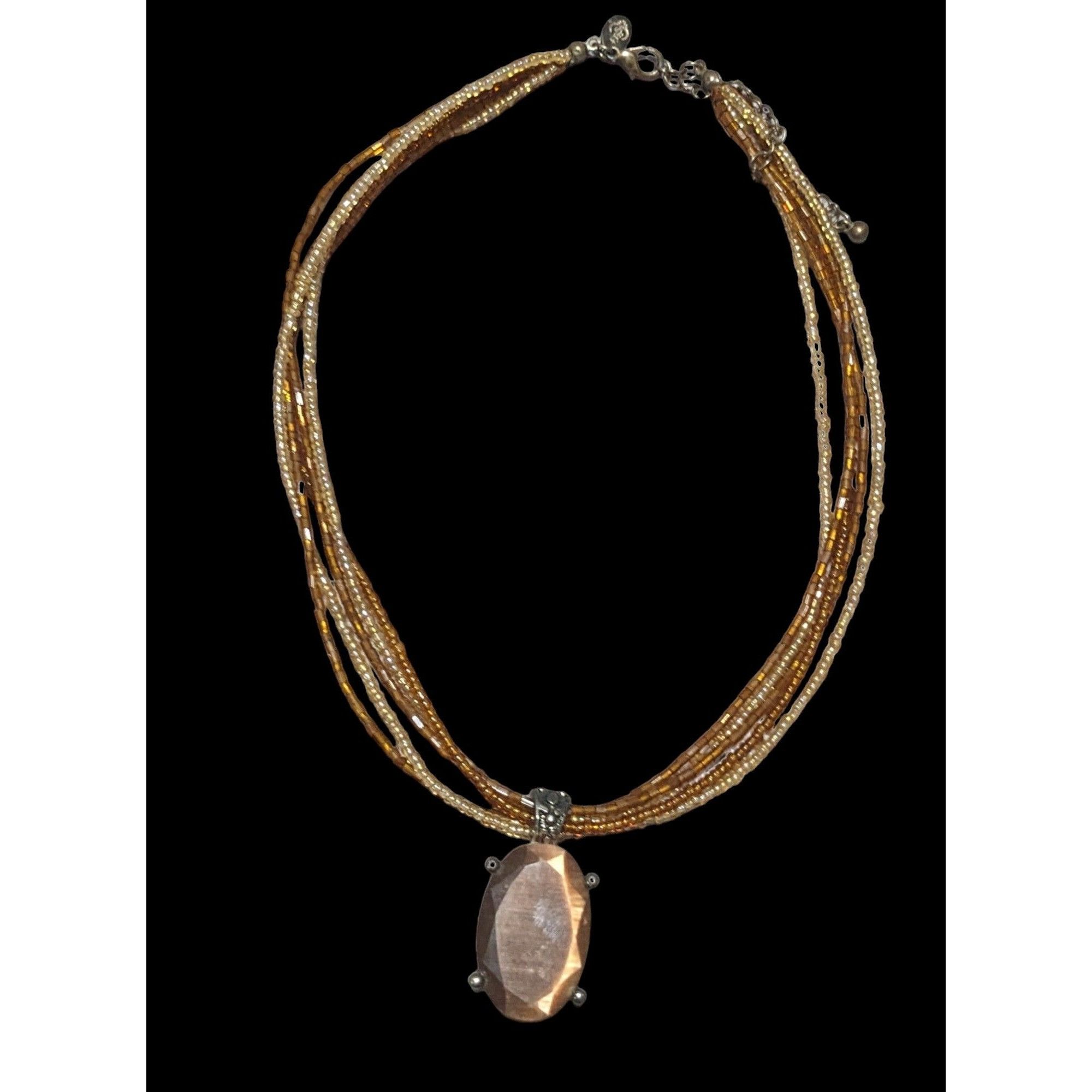 Other Premier Designs Vintage Brown Glass Pendant Necklace Size ONE SIZE - 1 Thumbnail