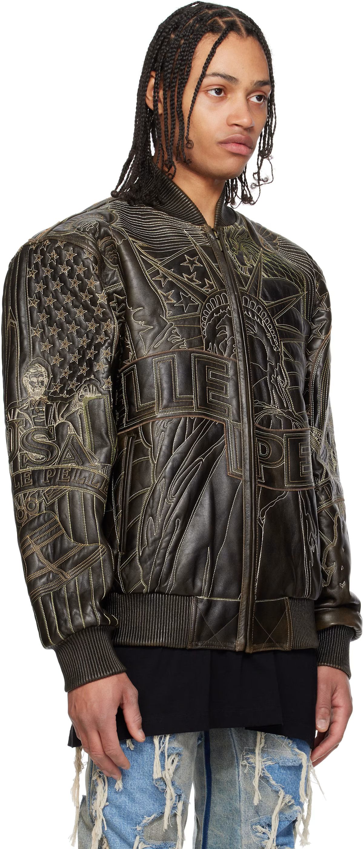 Who Decides War o1h1sh10525 Pelle Pelle Monument Jacket in Brown Size US XXL / EU 58 / 5 - 2 Thumbnail