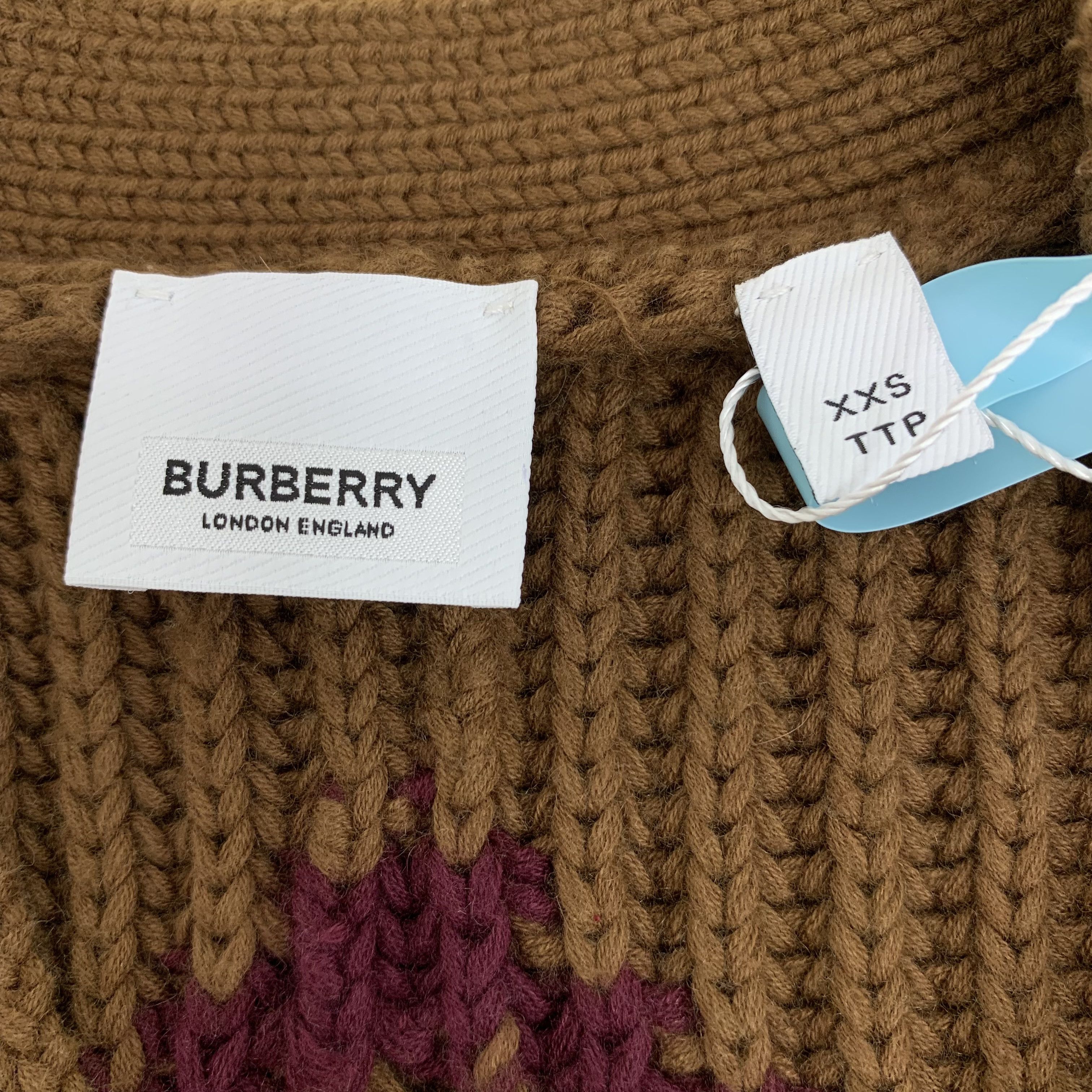 Burberry Burberry Striped Brown Cashmere Knit Set (Size S) Size S / US 4 / IT 40 - 2 Thumbnail