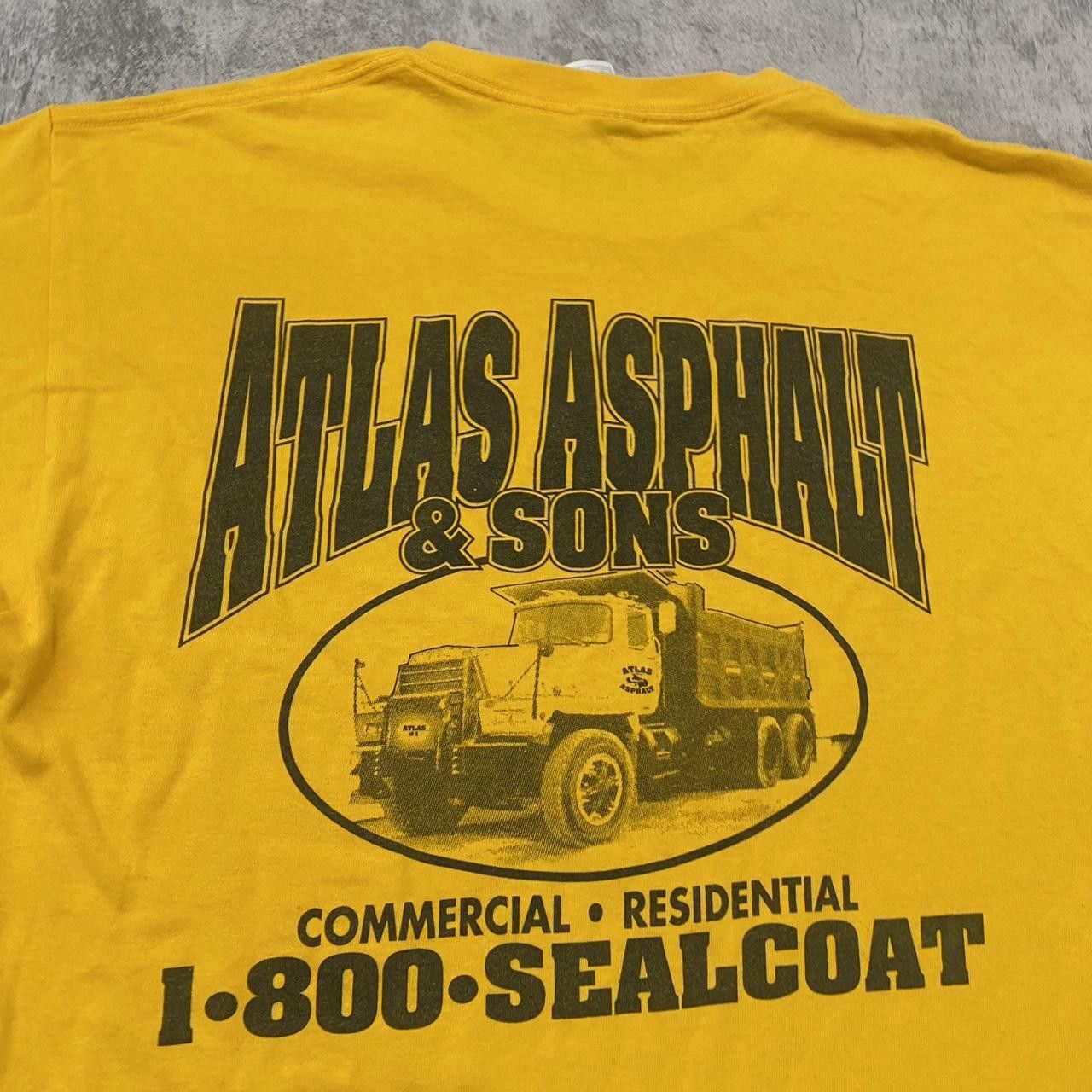 Fruit Of The Loom Yellow Atlas Asphalt & Sons truck tee truckwear Size US L / EU 52-54 / 3 - 3 Thumbnail