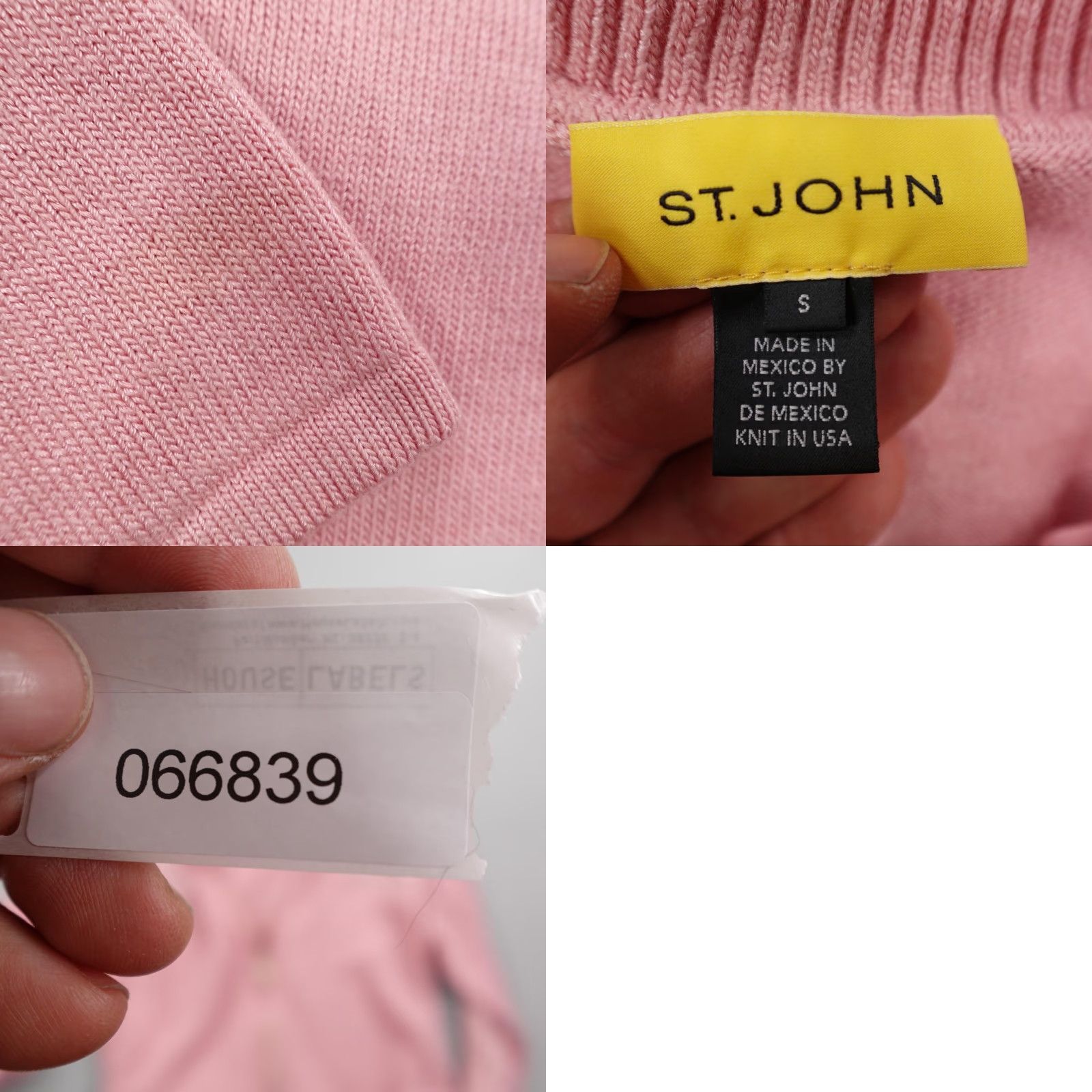 St. John St John Sweater Womens Small Pink Wool Blend Zip Jacket Elbow Patches Cardigan Size S / US 4 / IT 40 - 8 Thumbnail