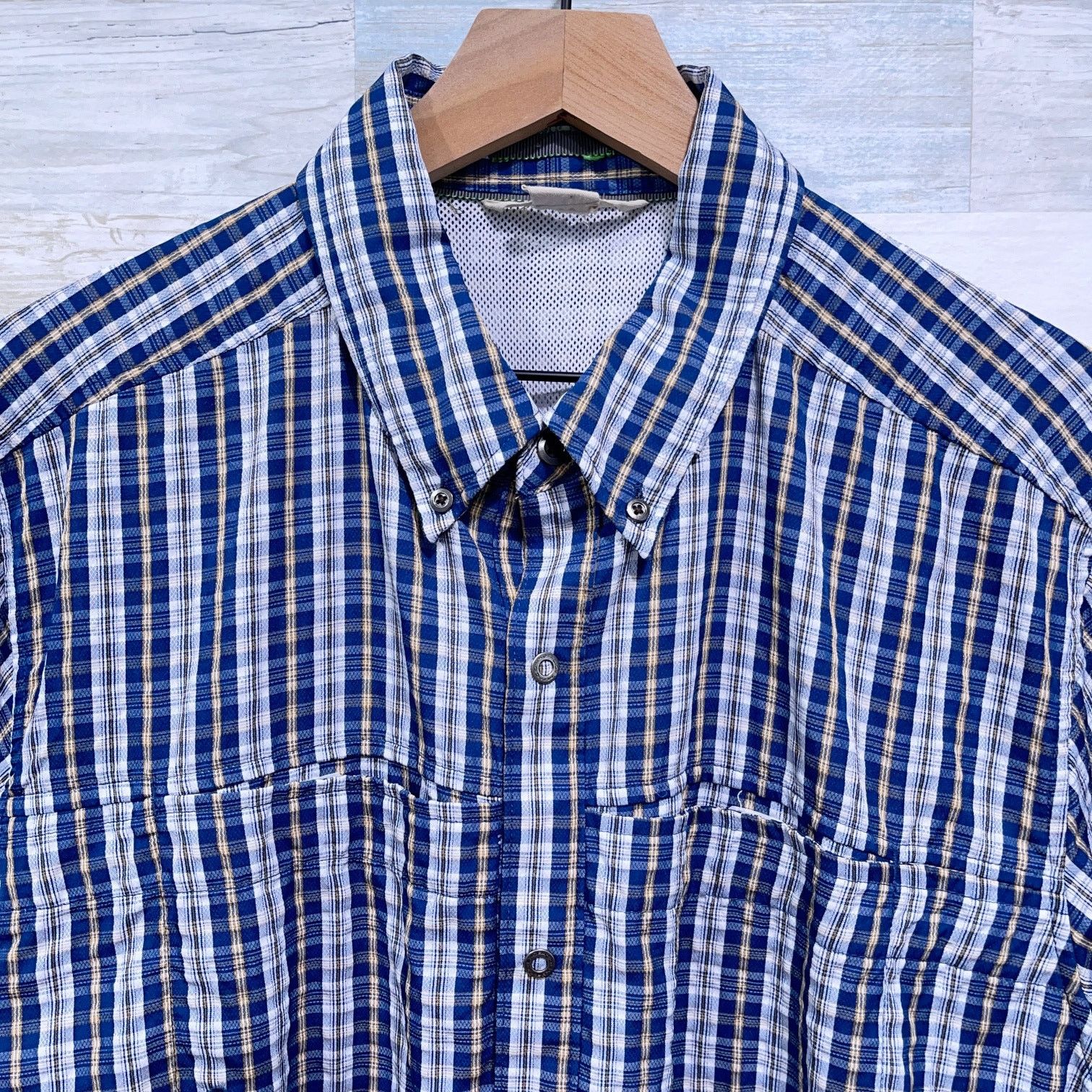 ExOfficio ExOfficio Short Sleeve Ventilated Shirt Blue Plaid Snap XL Size US XL / EU 56 / 4 - 2 Thumbnail