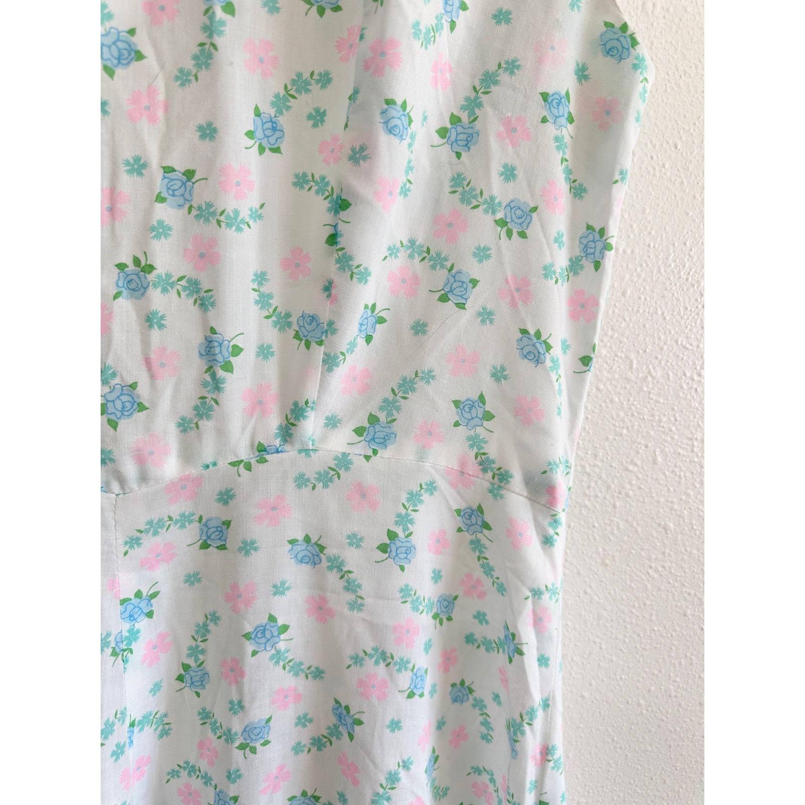 Handmade 50s/60s Handmade Floral Day Dress Size L / US 10 / IT 46 - 6 Thumbnail