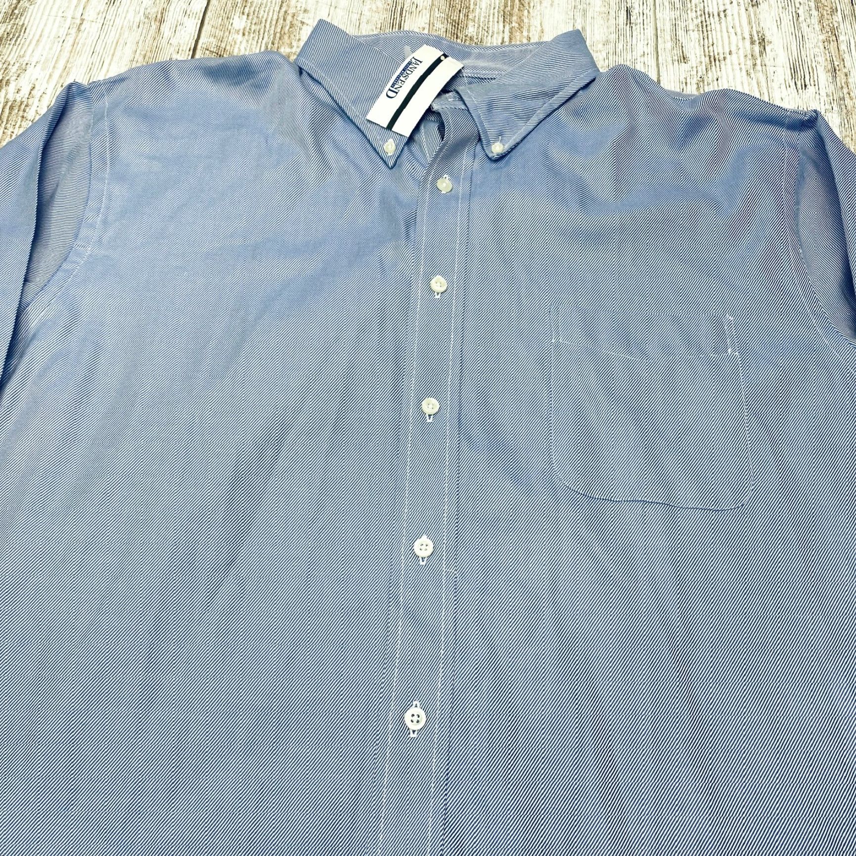 Lands' End Lands End Oxford Shirt Mens 17-33 Blue Long Sleeve Regular Fit Button Up Size US XL / EU 56 / 4 - 5 Thumbnail