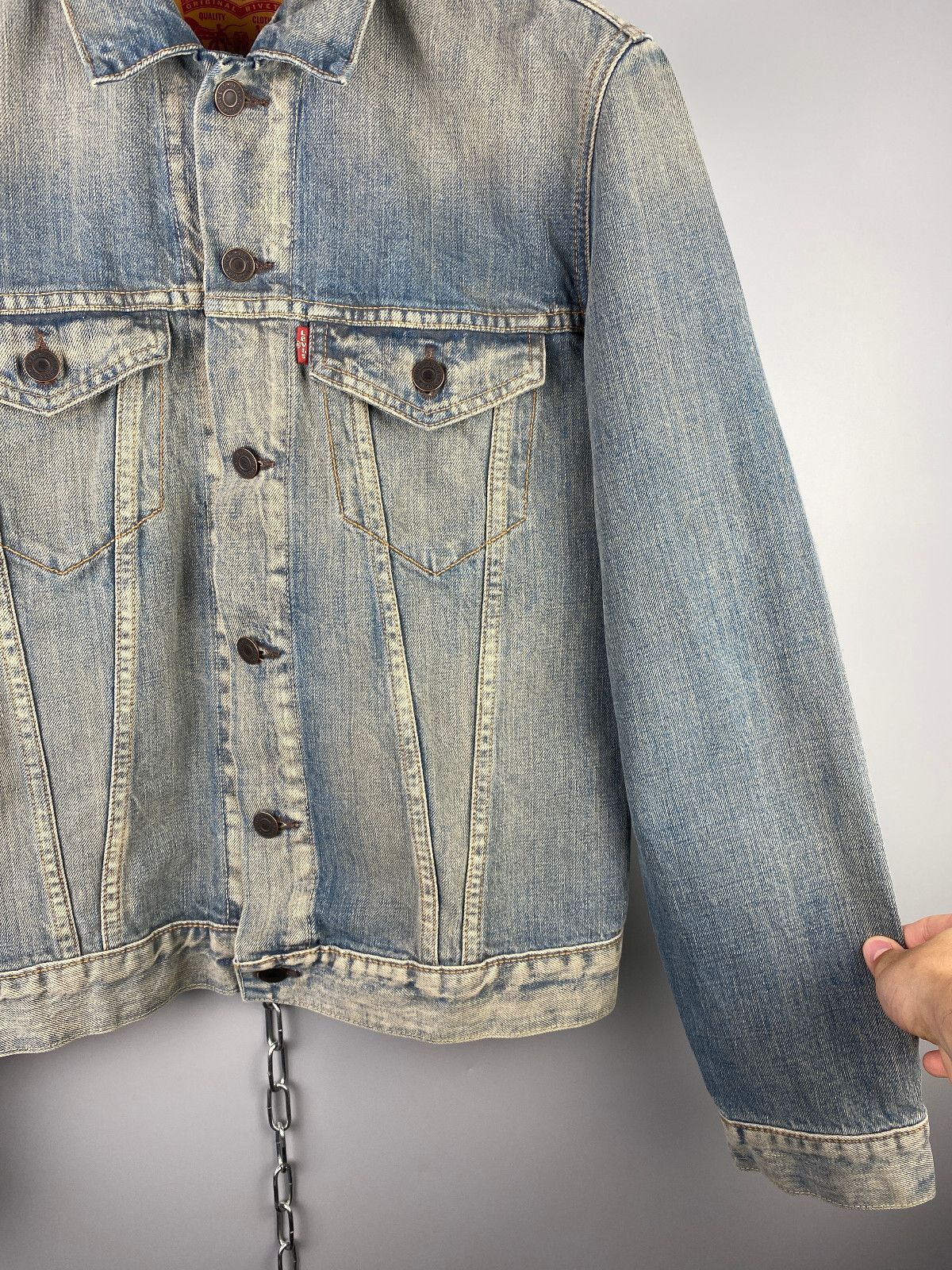 Levi's Levis Washed Denim Long Sleeve Trucker Jacket Size US M / EU 48-50 / 2 - 7 Thumbnail